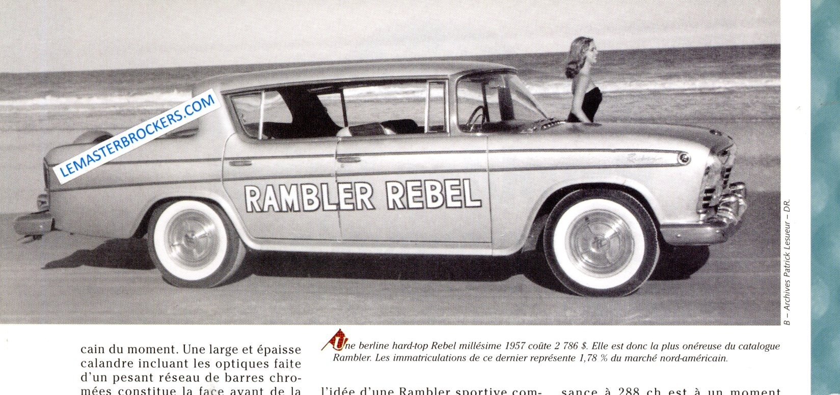 FICHE AUTO RAMBLER REBEL 1957