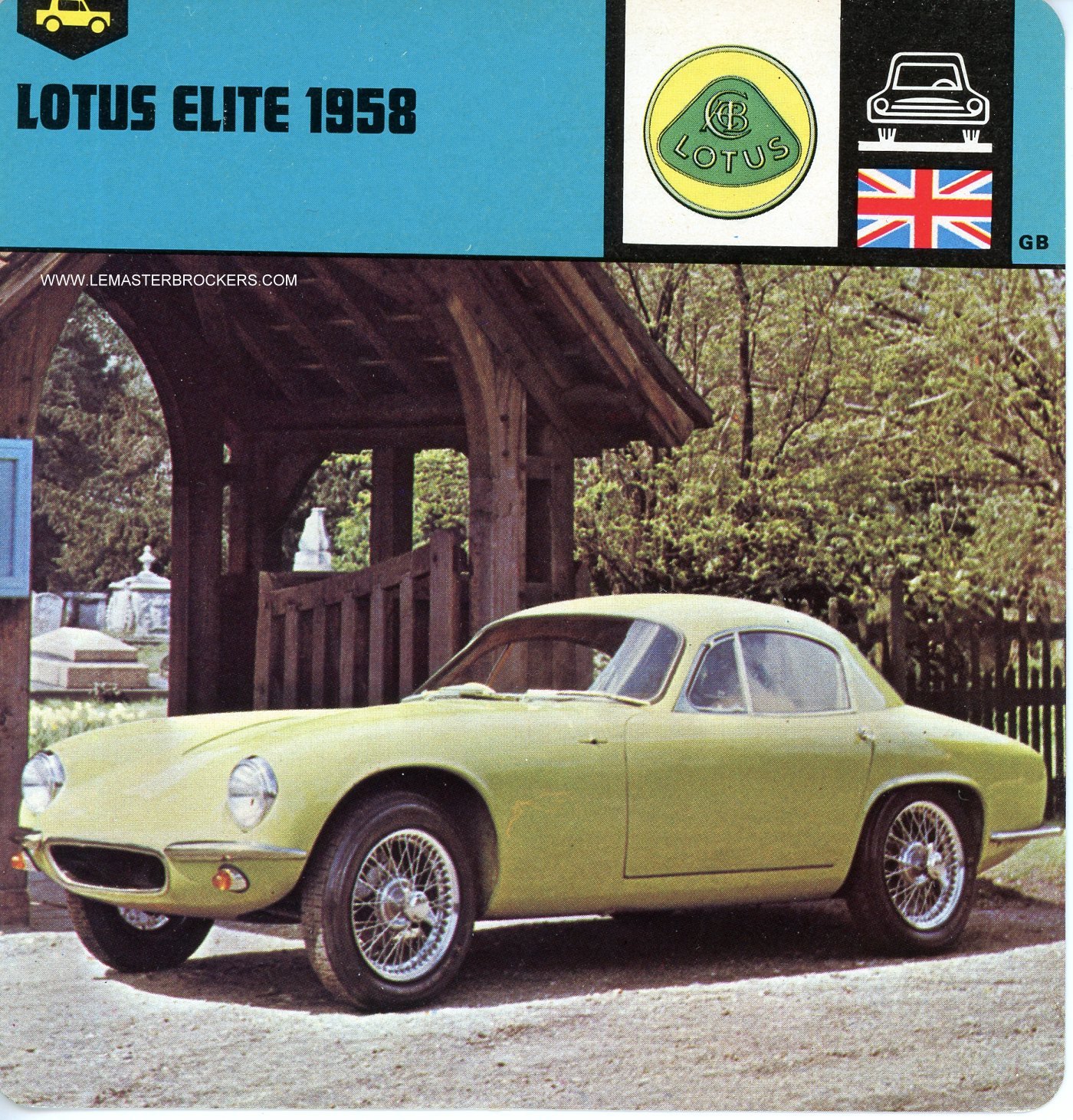 FICHE LOTUS ELITE 1958