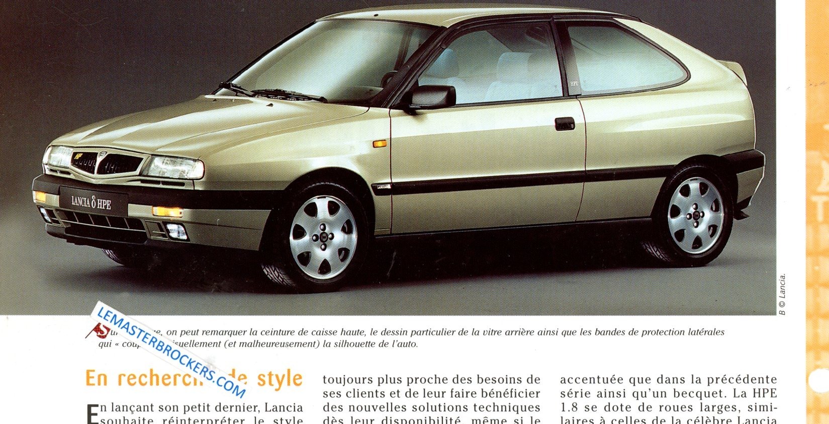 LANCIA DELTA HPE COUPE 1995 FICHE TECHNIQUE