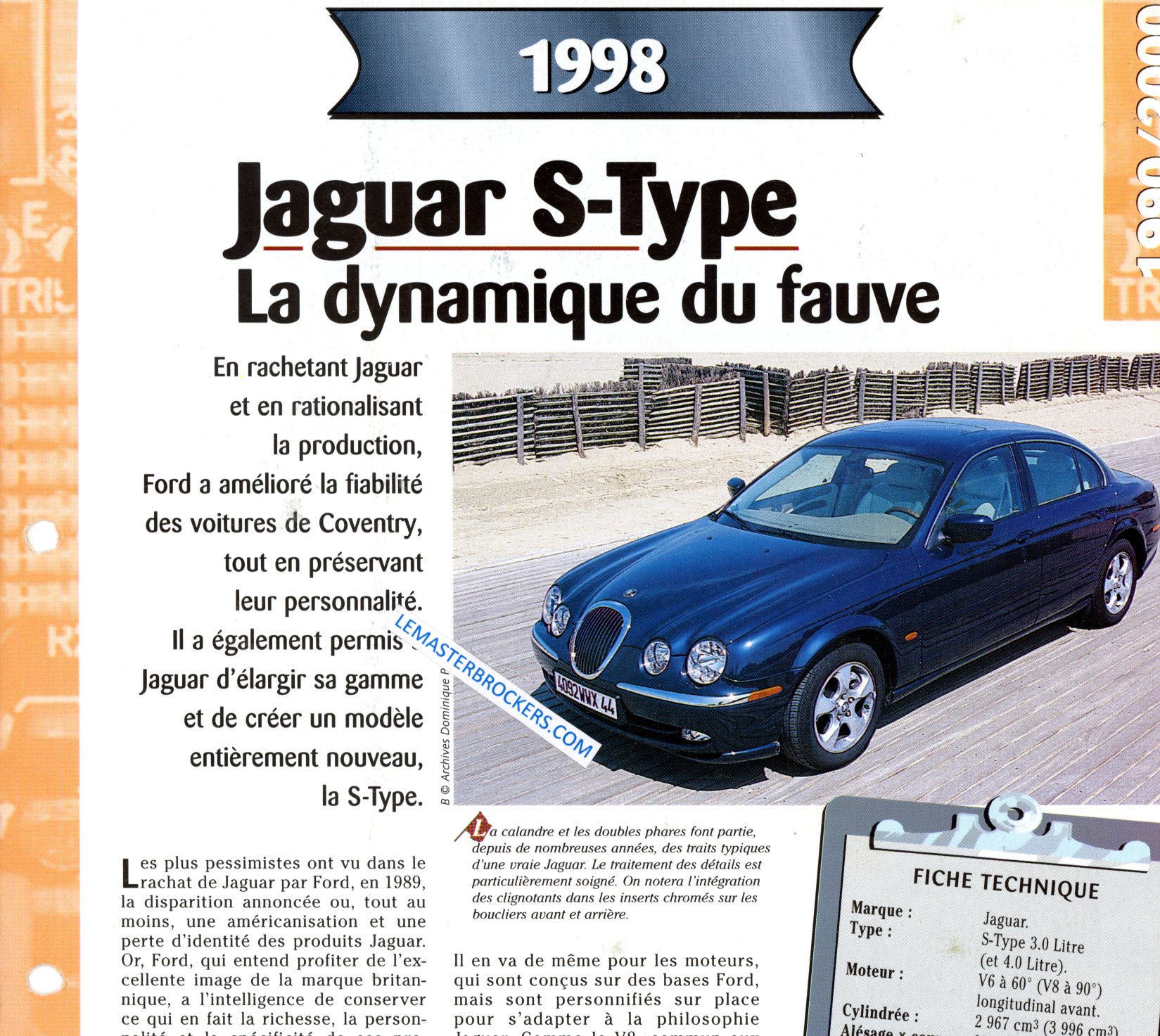 JAGUAR S-TYPE 1998 FICHE TECHNIQUE