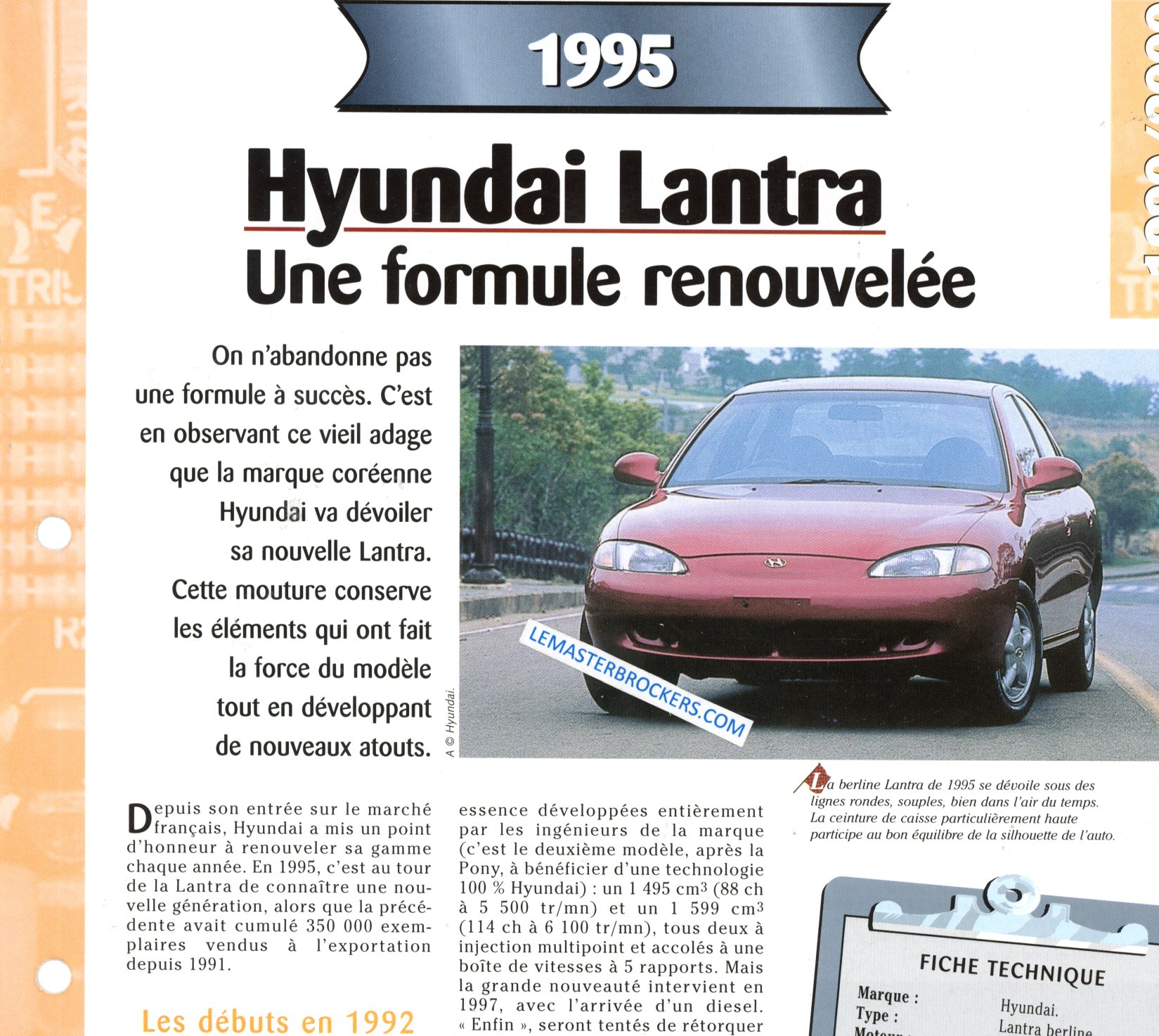 HYUNDAI LANTRA 1955 FICHE TECHNIQUE