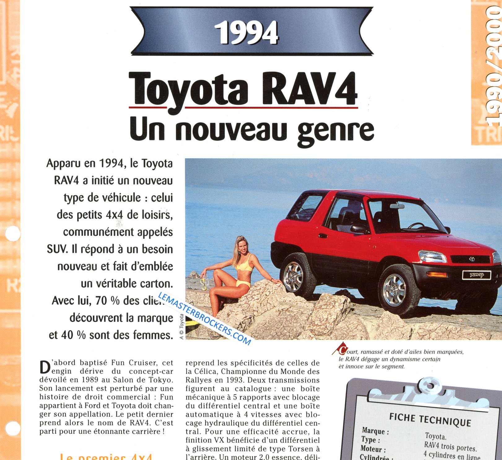 TOYOTA RAV4 1994 FICHE TECHNIQUE