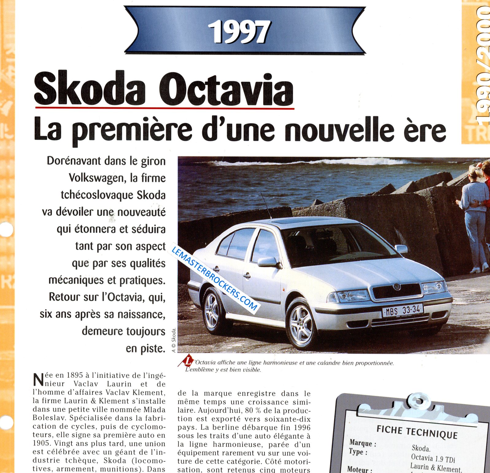 SKODA OCTAVIA 1997 FICHE TECHNIQUE