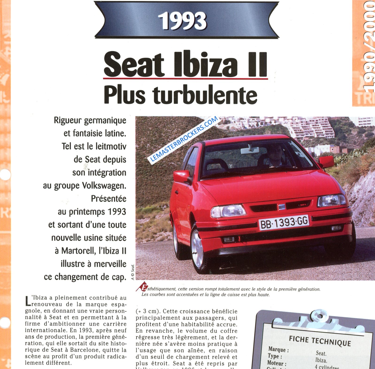 SEAT IBIZA II 1993 FICHE TECHNIQUE