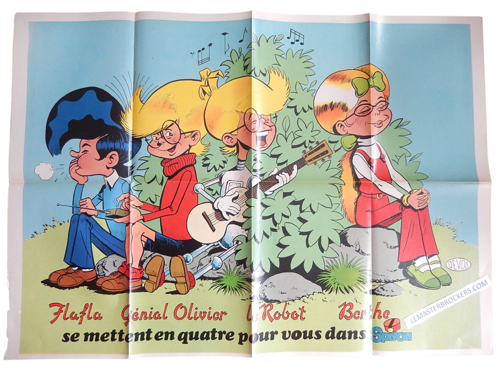 GENIAL OLIVIER LE ROBOT BERTHE POSTER JOURNAL DE SPIROU 1980