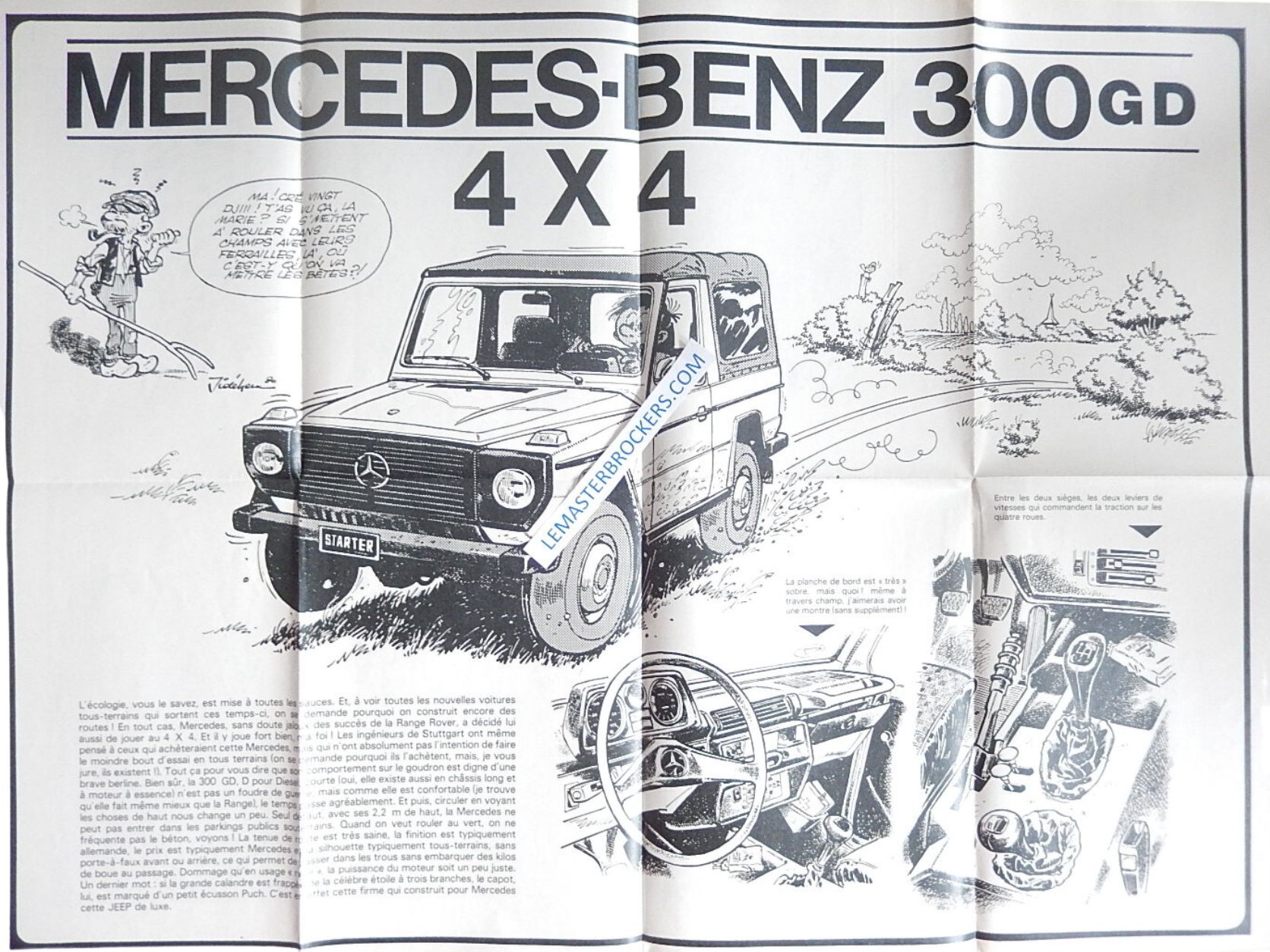 MERCEDES 300GD 4X4 POSTER DU JOURNAL DE SPIROU 1982