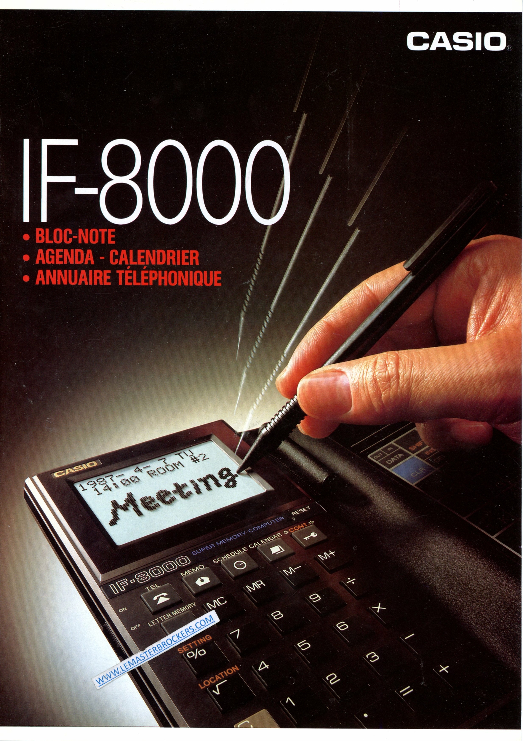 BROCHURE CASIO IF-8000 BLOC-NOTE ELECTRONIQUE 1987
