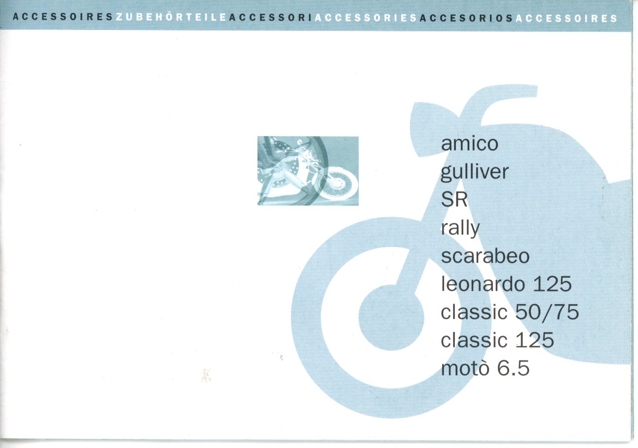 ACCESSOIRES APRILIA MOTO 6.5 AMICO GULLIVER SR RALLY SCARRABEO LEONARDO CLASSIC 125 50 75