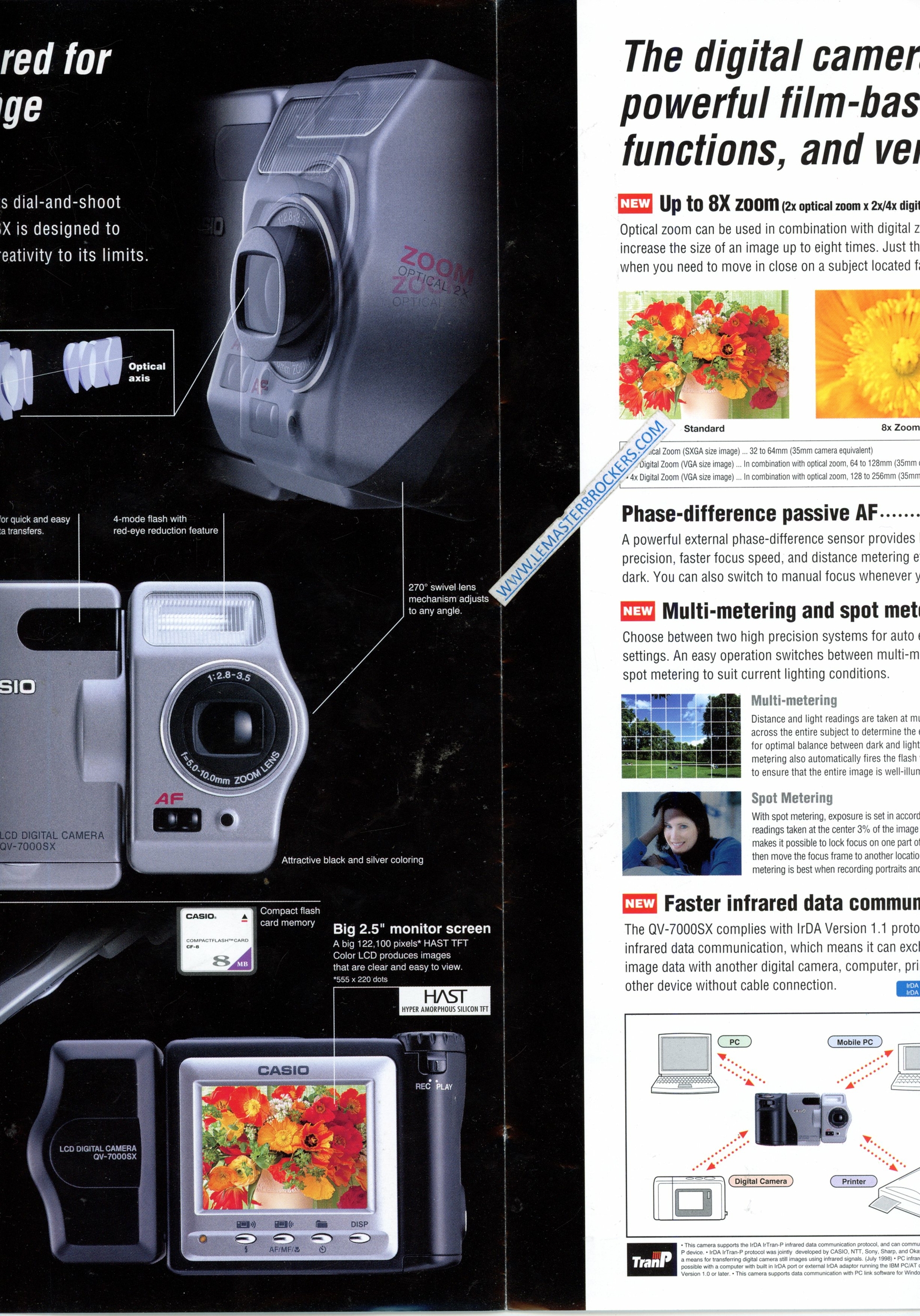 BROCHURE CASIO QV-7000SX LCD DIGITAL CAMERA