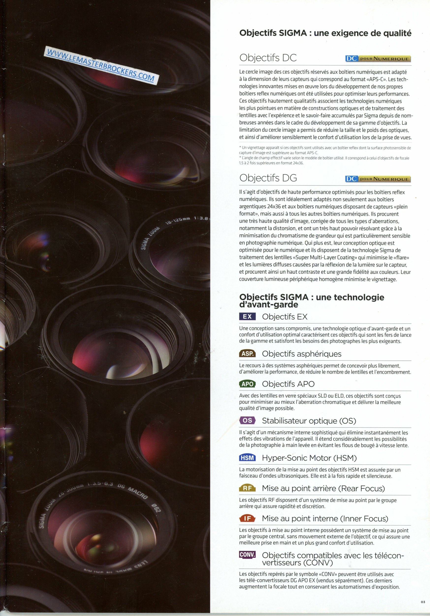 CATALOGUE SIGMA DOBJECTIFS 2010
