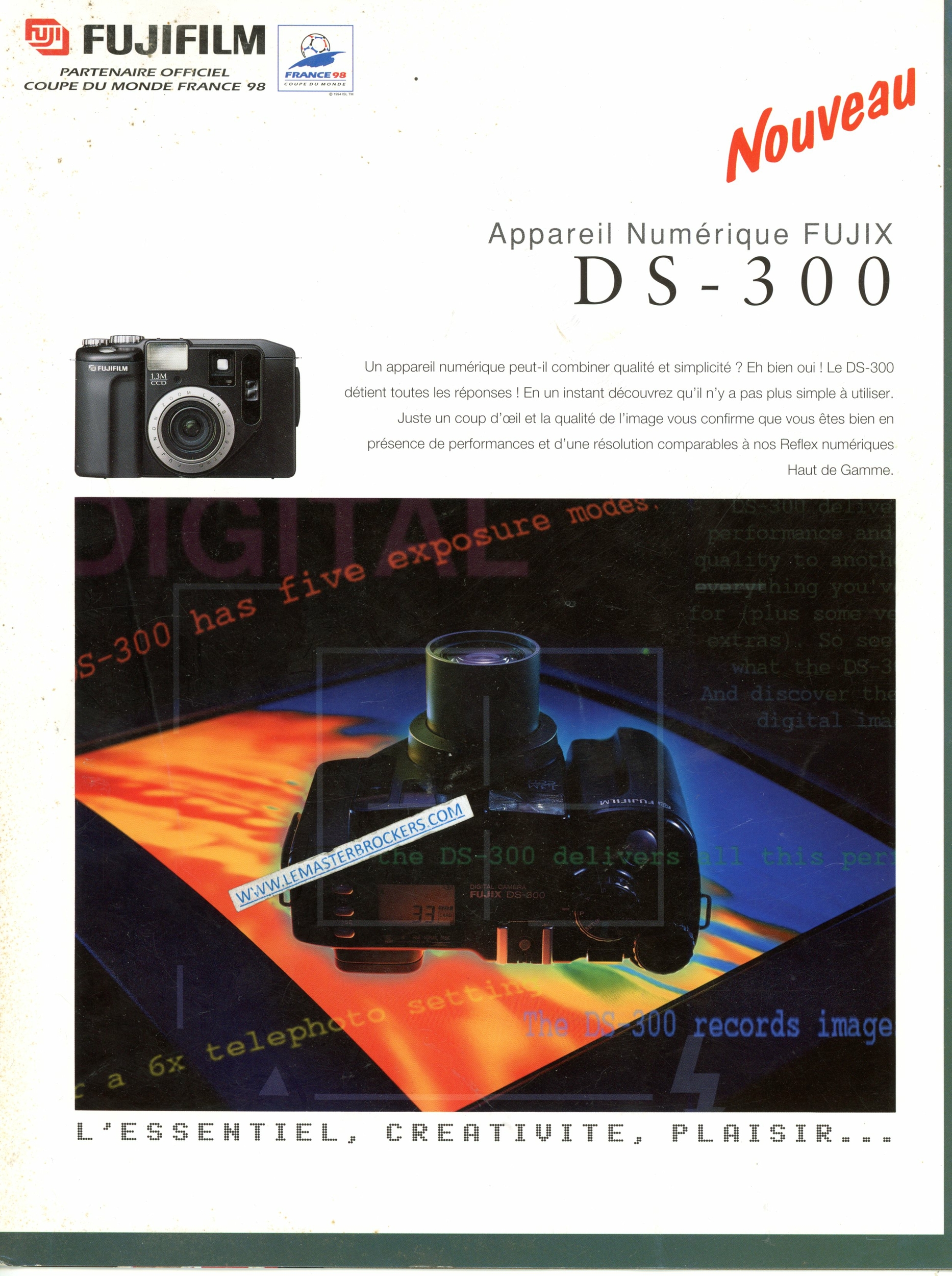 FUJIFILM FUJIX DS-300 BROCHURE APPAREIL PHOTO NUMERIQUE 1997