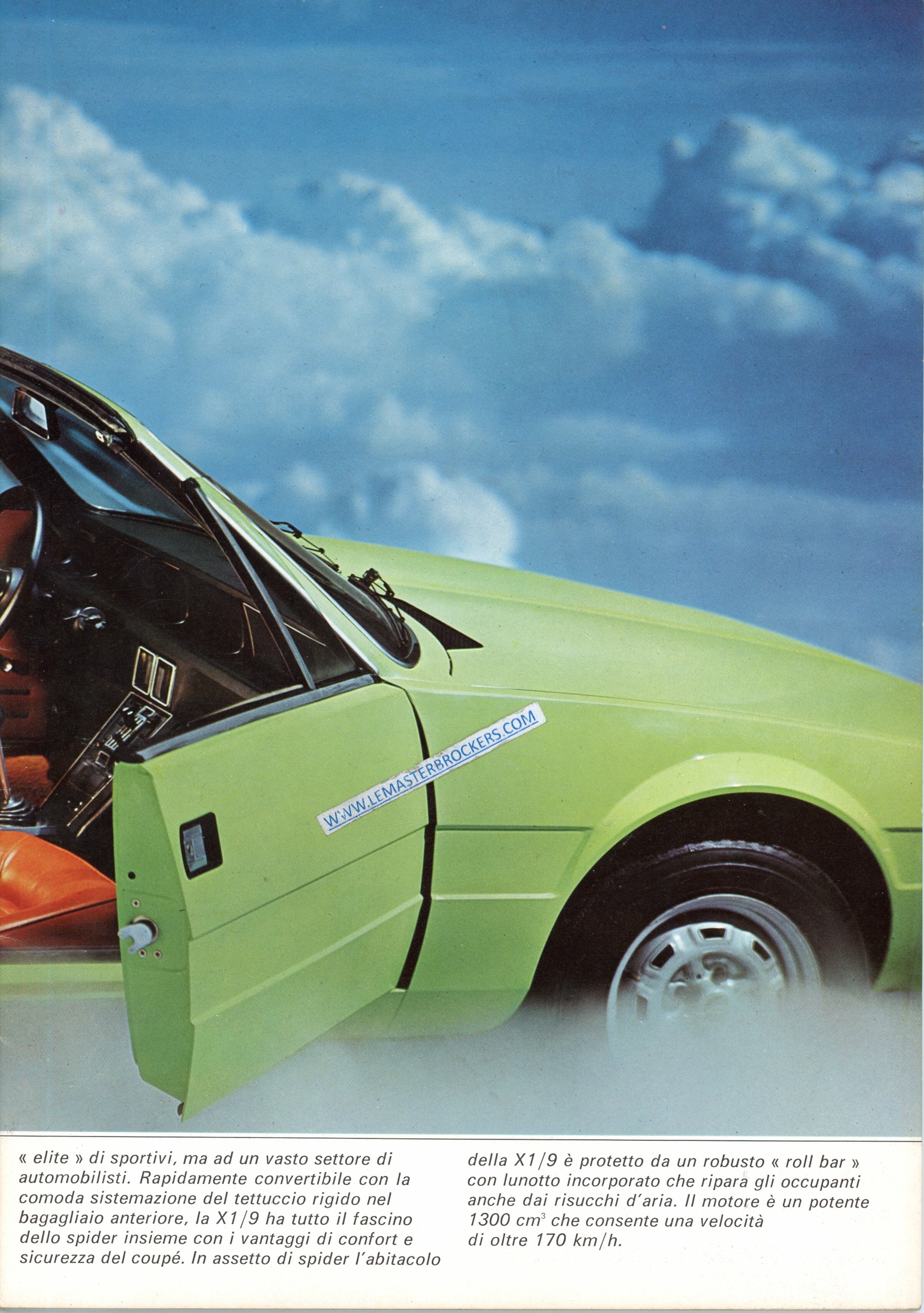 BROCHURE FIAT X 1/9 X1/9 EN ITALIEN