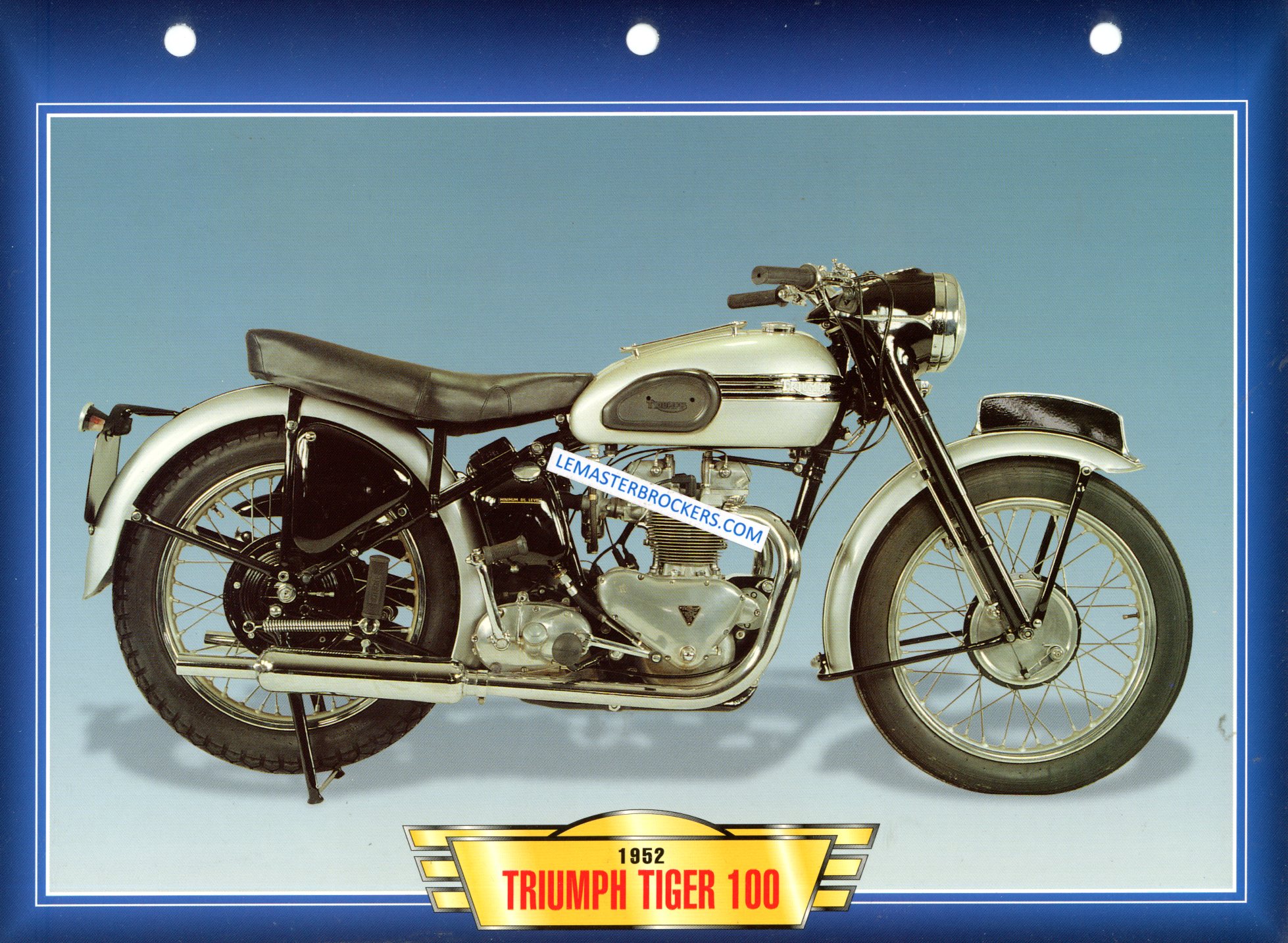 FICHE MOTO TRIUMPH TIGER 100 1952