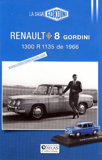 BROCHURE SAGA GORDINI R8 RENAULT 8 1300 R 1135 1966