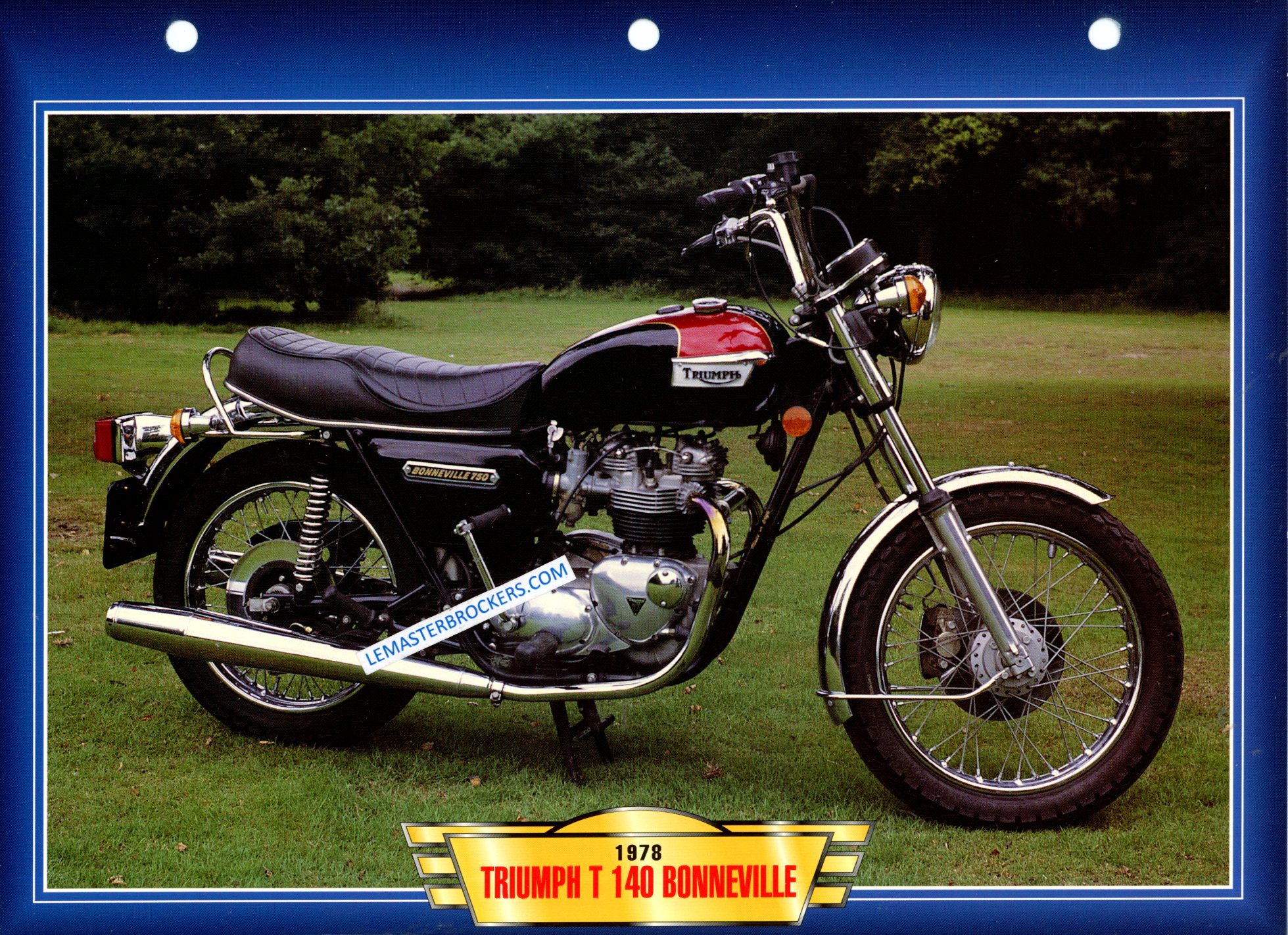 FICHE MOTO TRIUMPH T 140 T140 BONNEVILLE 1978