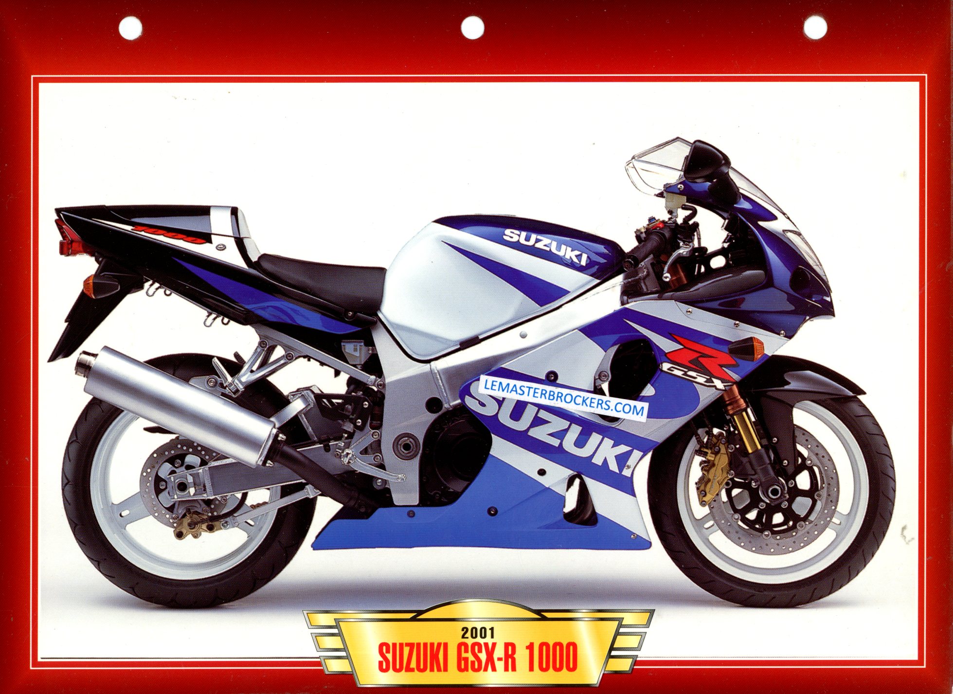FICHE MOTO SUZUKI GSX-R 1000 GSXR 2001