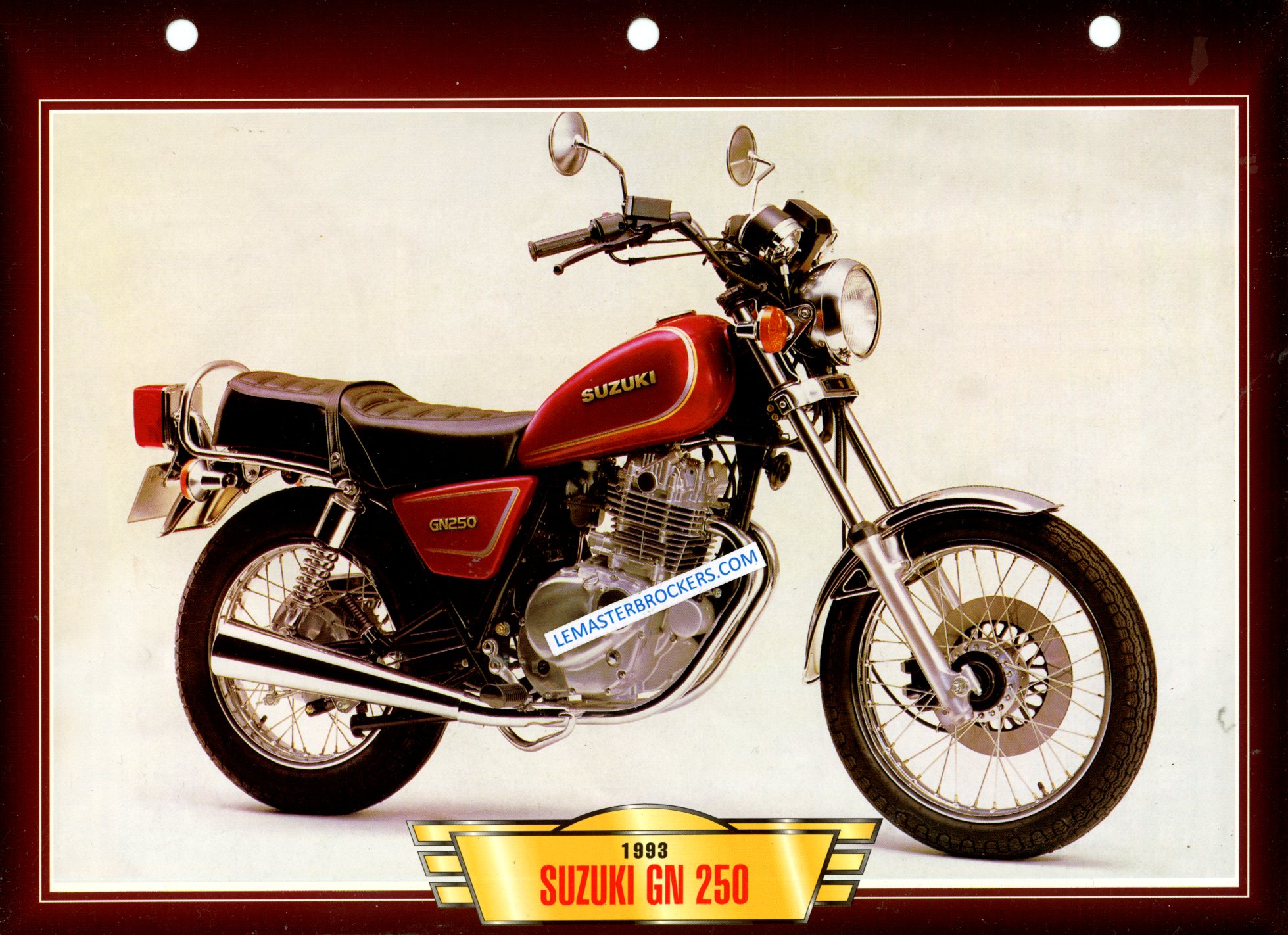 FICHE MOTO SUZUKI GN 250 GN250 1993