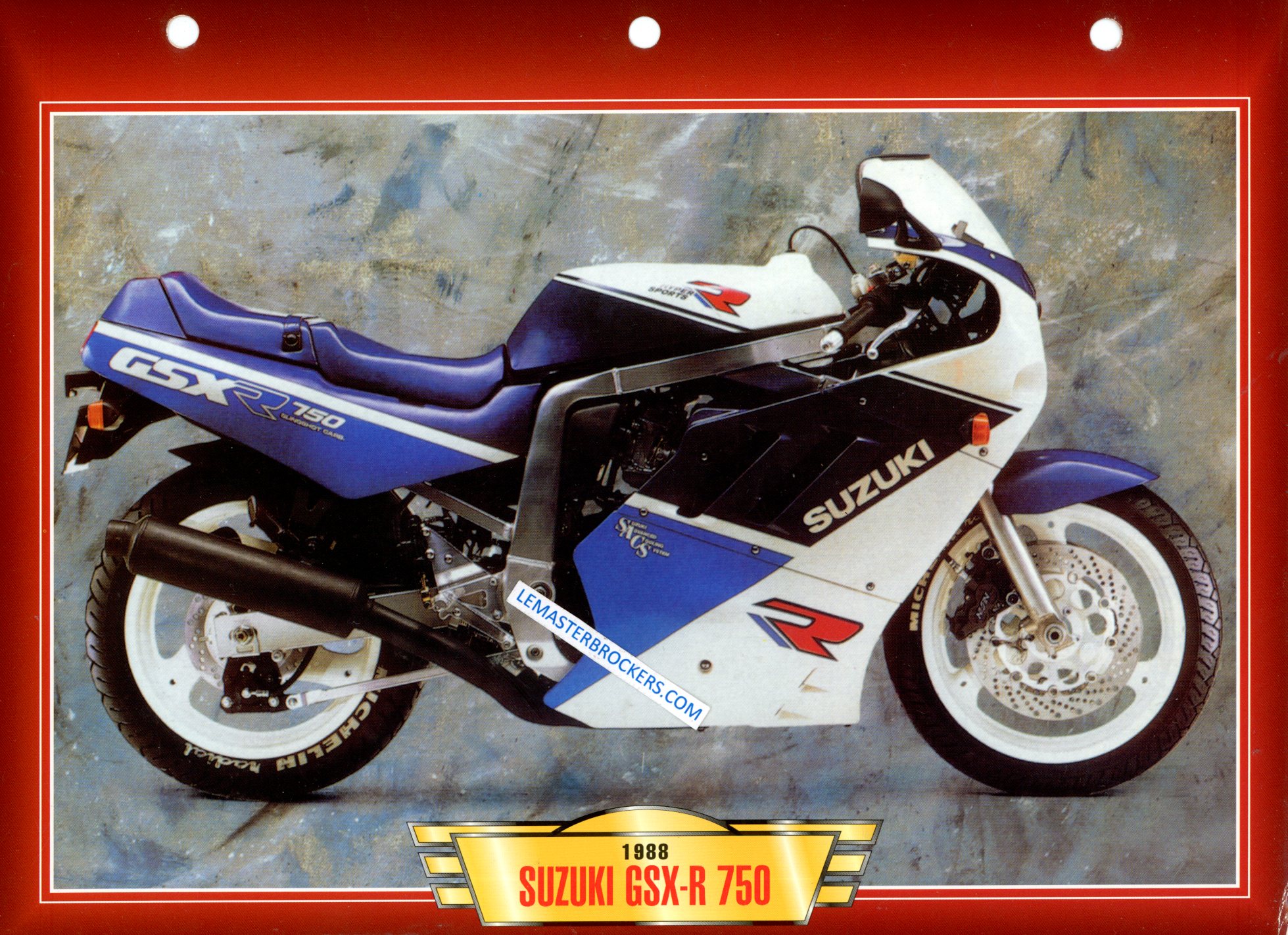 FICHE MOTO SUZUKI GSX-R 750 GSXR750 1988