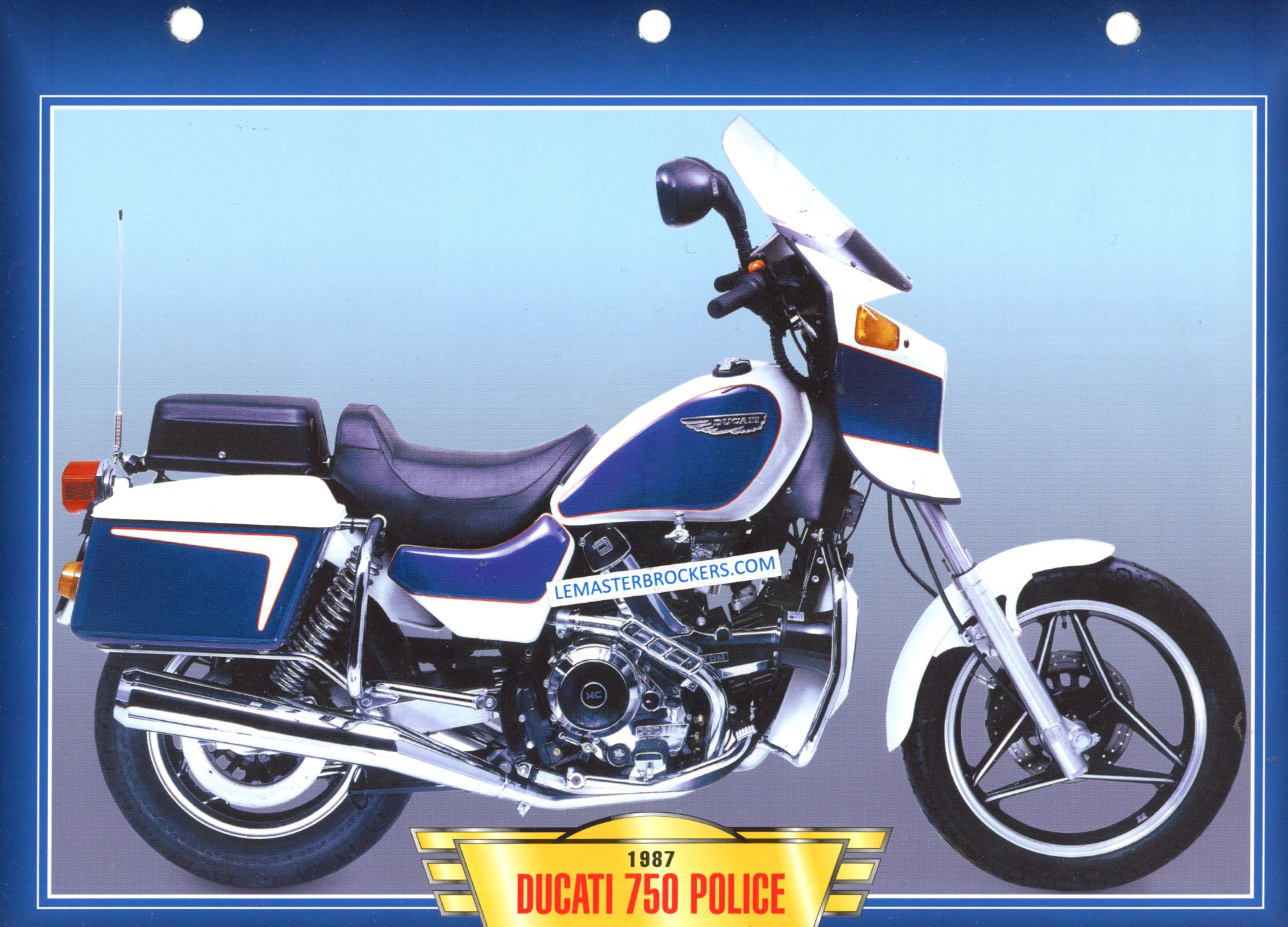 FICHE MOTO DUCATI 750 POLICE 1987