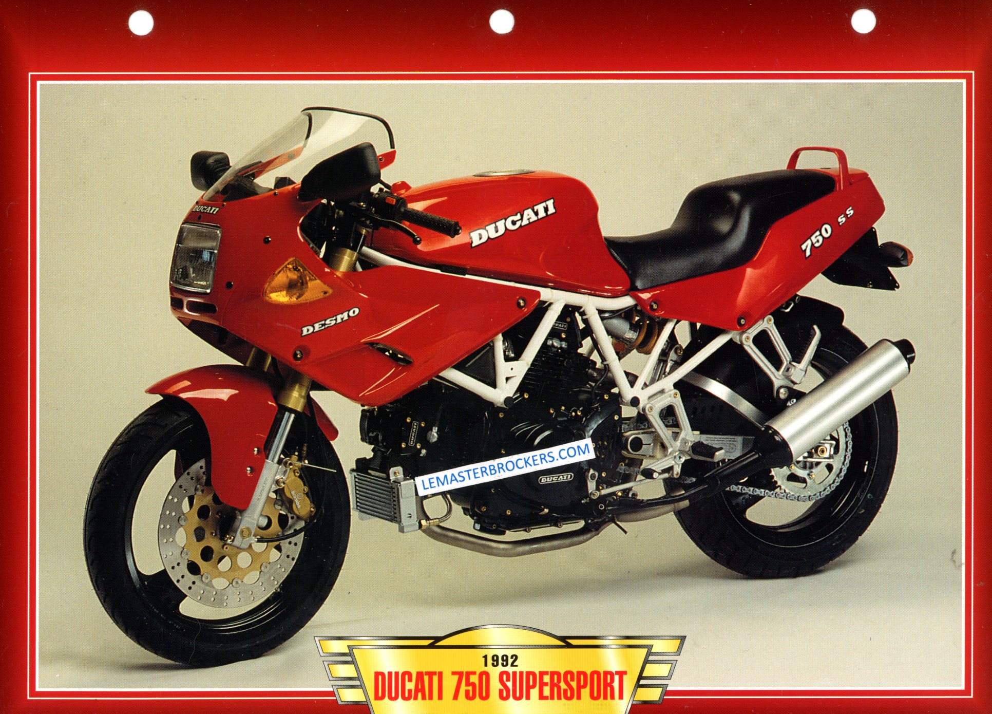 FICHE MOTO DUCATI 750 SUPERSPORT 1992