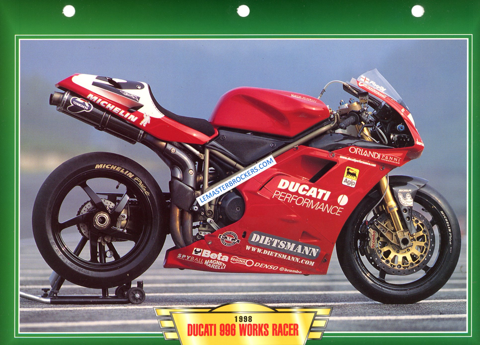 FICHE MOTO DUCATI 996 WORKS RACER 1998