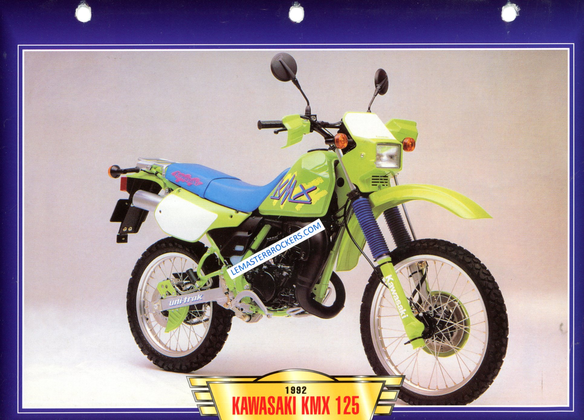 fiche MOTO KAWASAKI KMX 125 1992