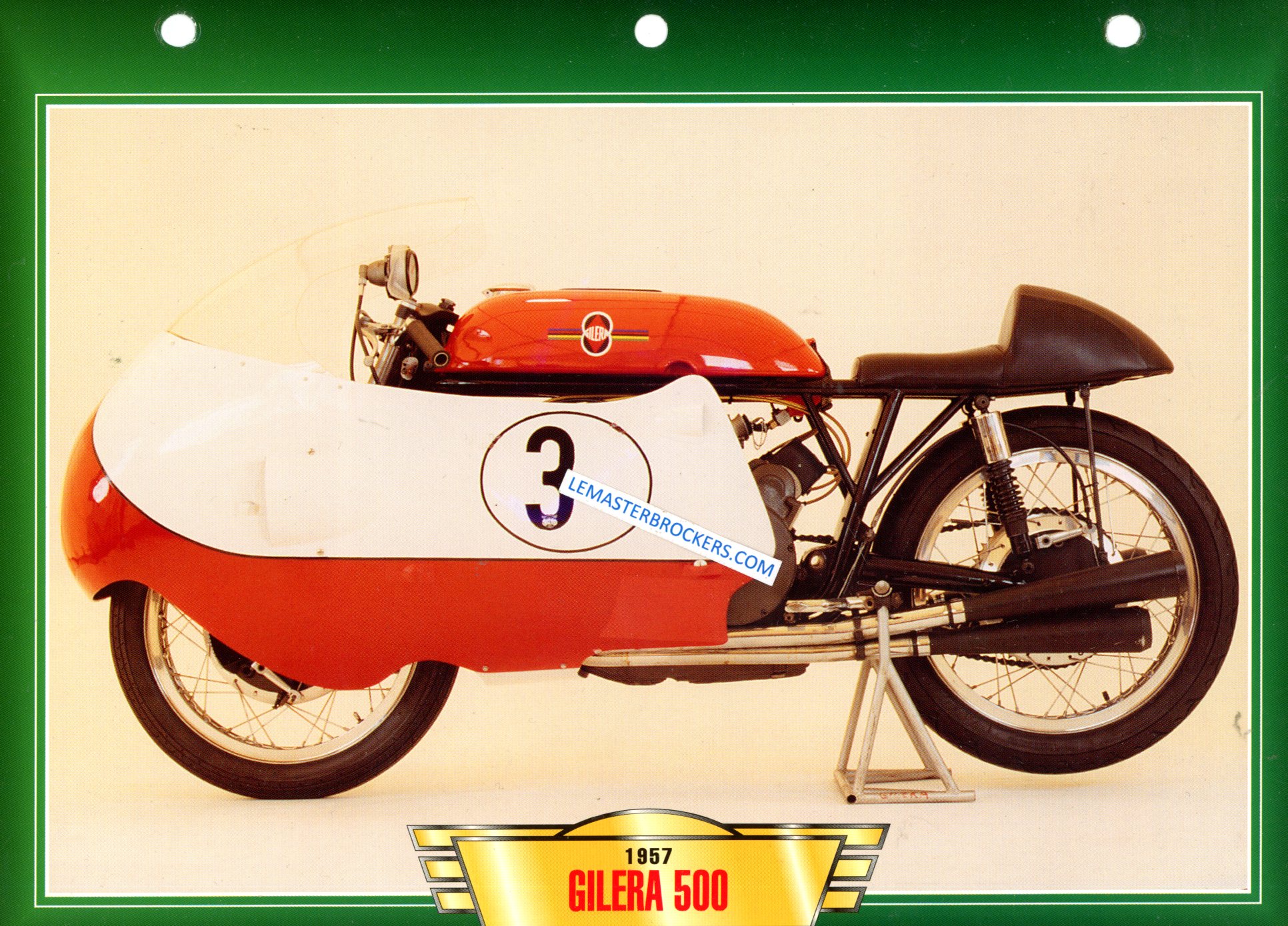 FICHE MOTO GILERA 500 1957