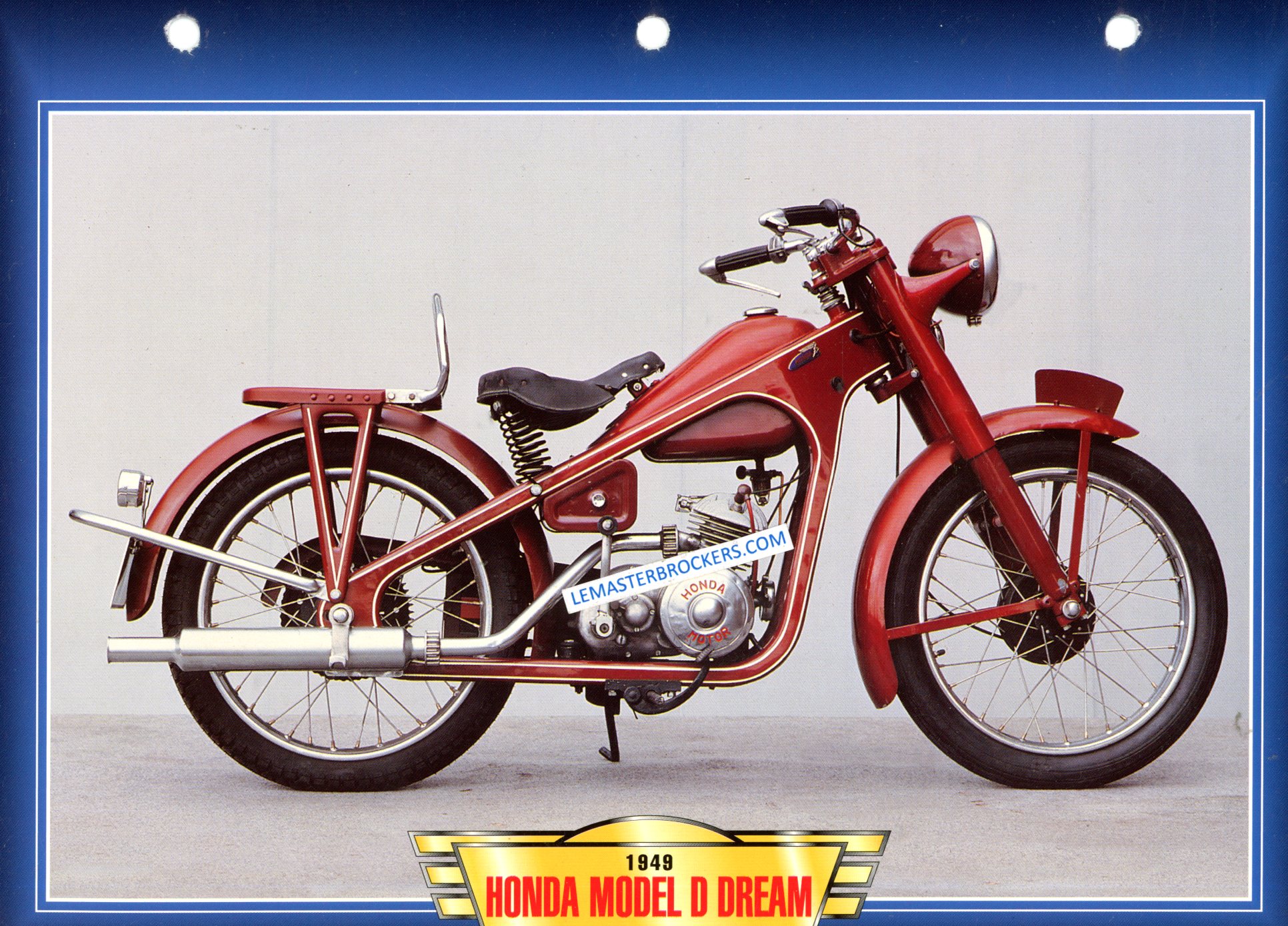 fiche MOTO HONDA MODEL D DREAM 1949 brochure moto