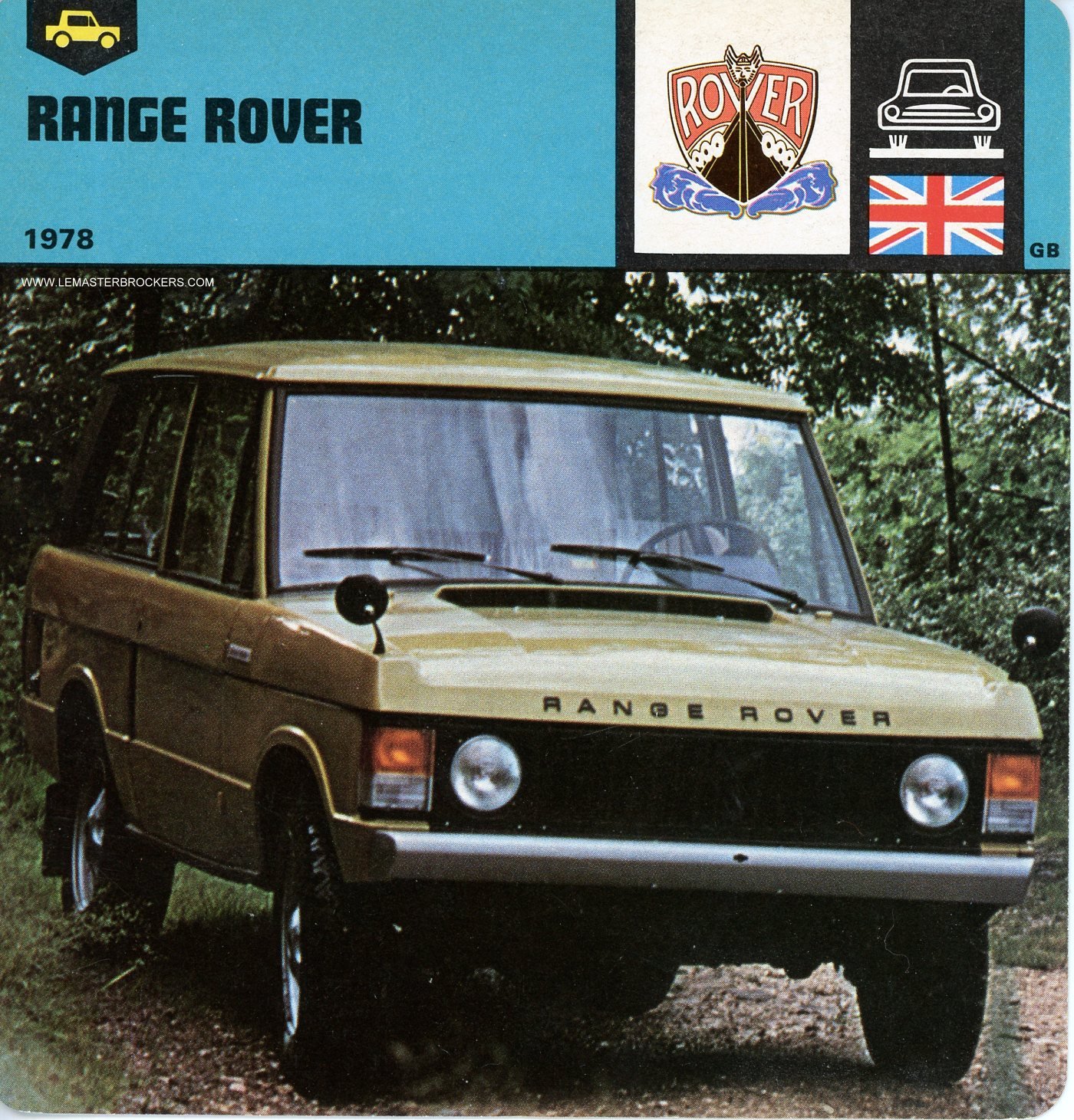 FICHE RANGE ROVER 4X4 CARS-CARD-PICTURE-LEMASTERBROCKERS