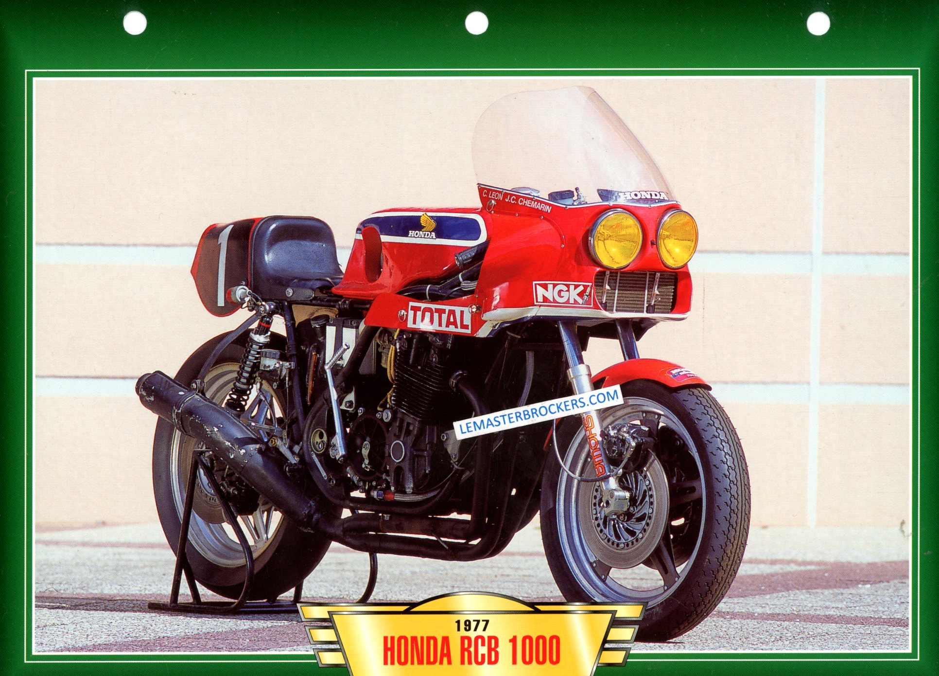 FICHE HONDA RCB 1000 RCB1000 1977