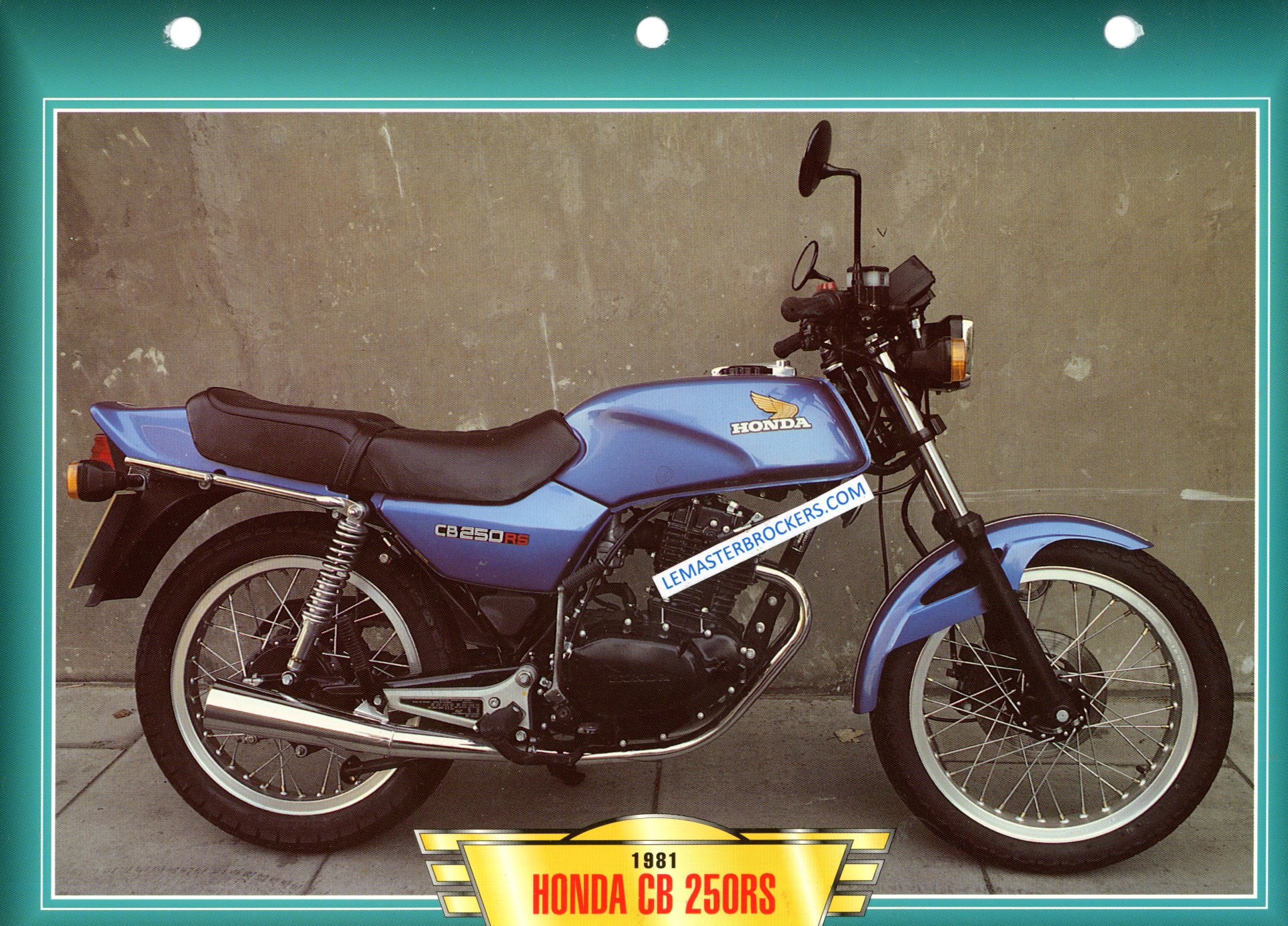FICHE HONDA CB 250RS CB250 RS 1981