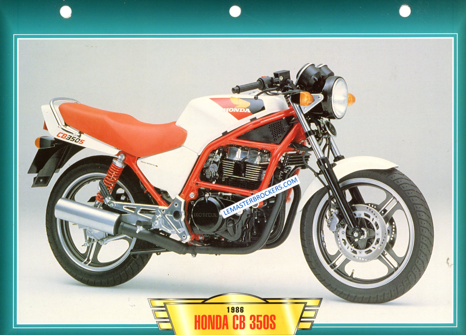 FICHE MOTO HONDA CB 350S CB350S 1986