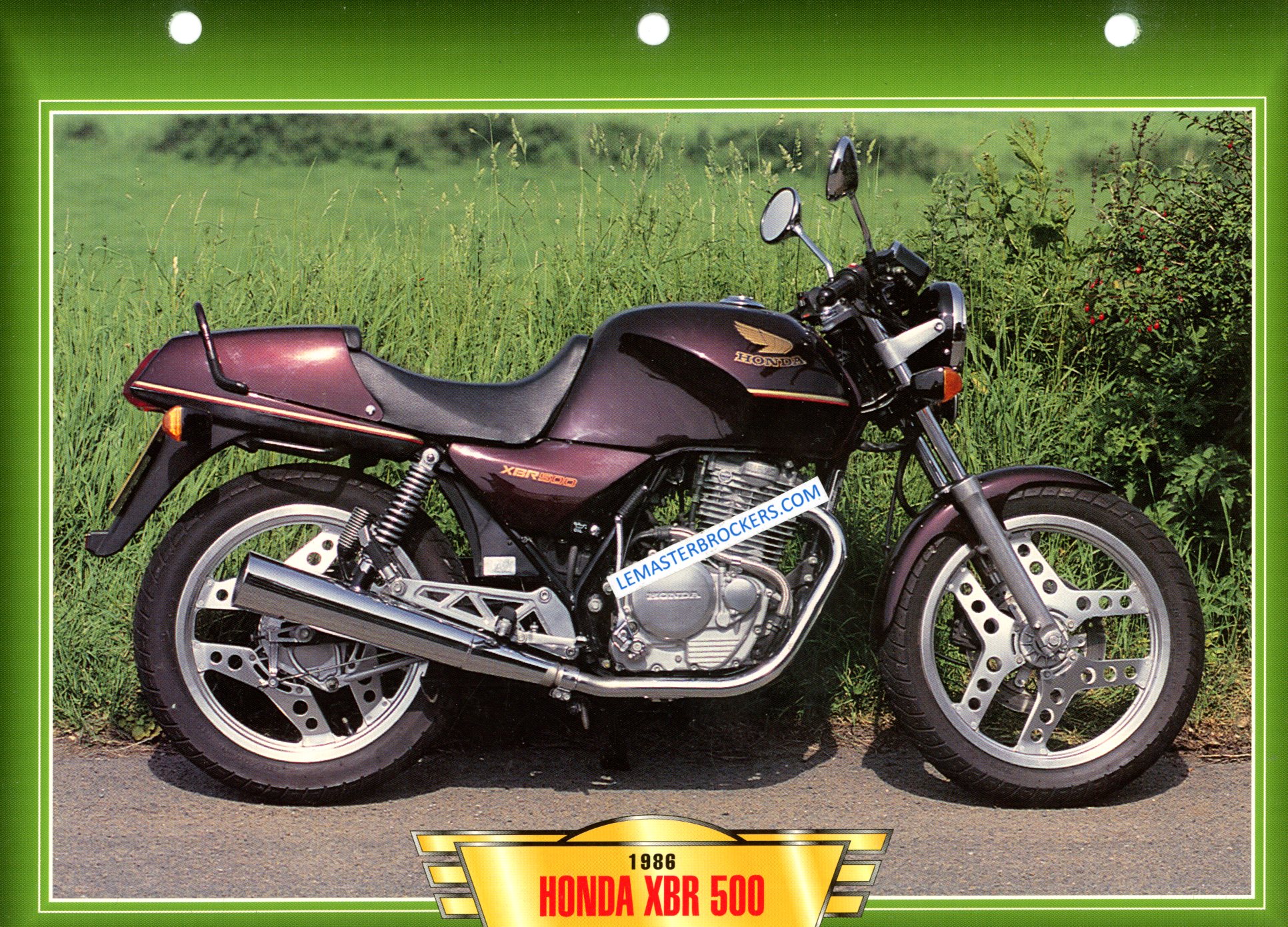 FICHE HONDA XBR 500 1986