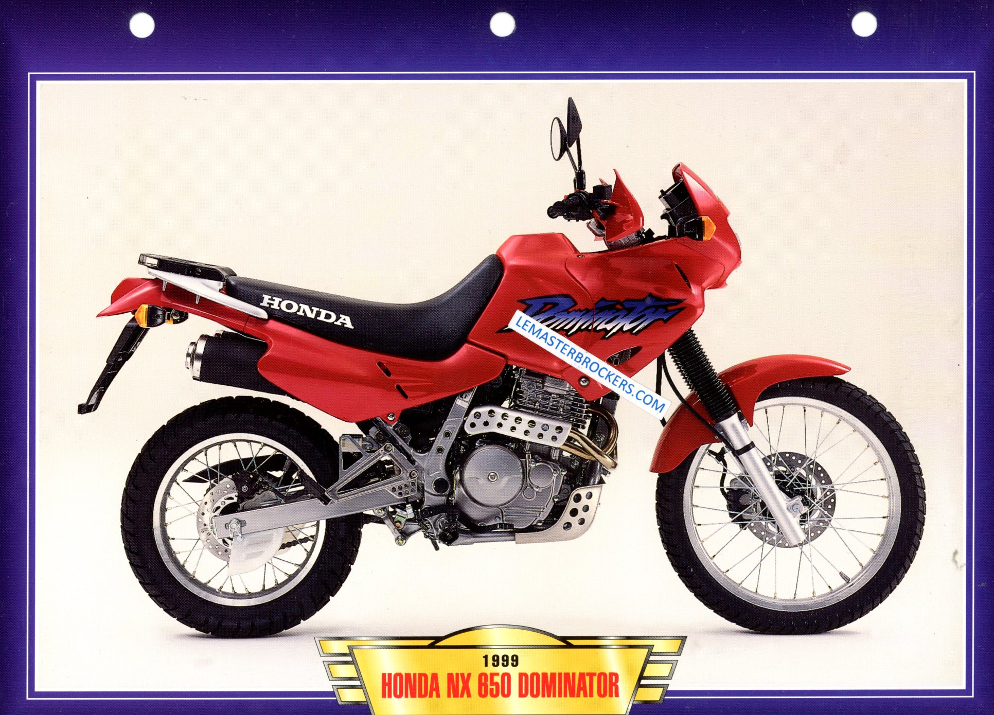 FICHE MOTO HONDA NX 650 DOMINATOR NX650 1999