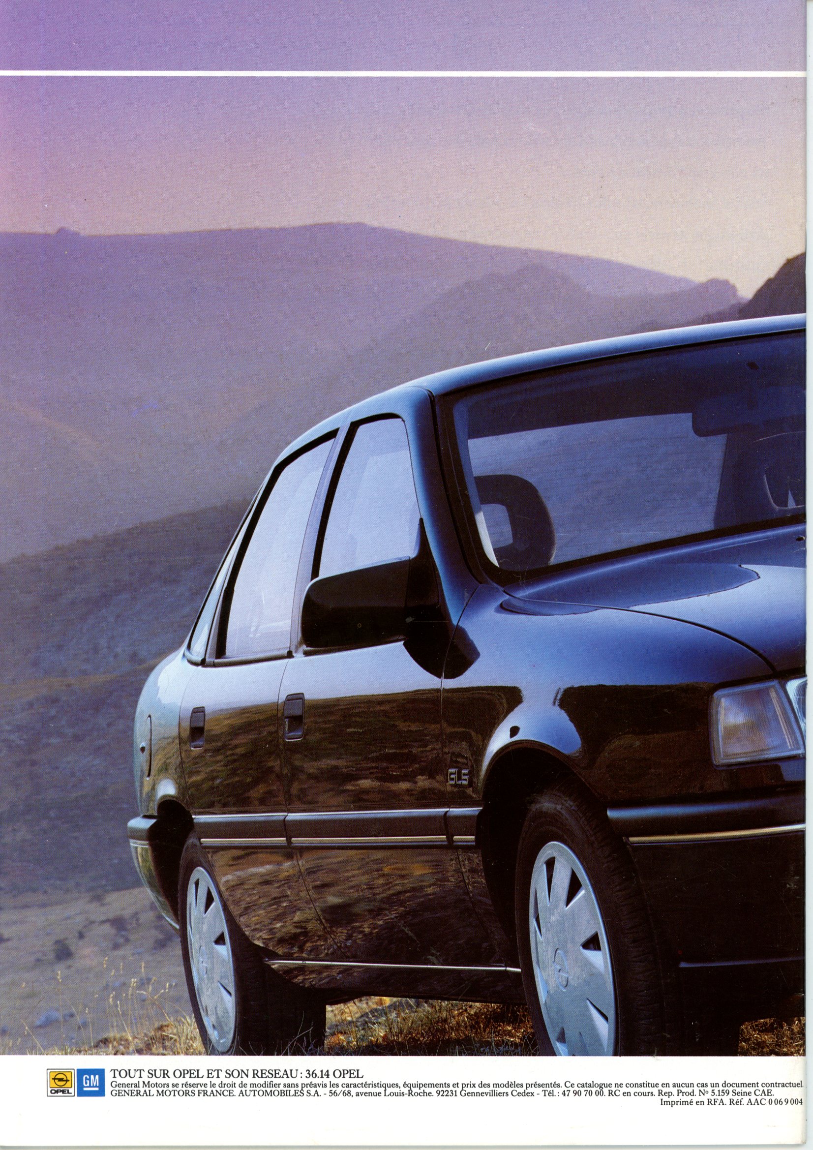 catalogue OPEL VECTRA DE 1989 ENVIRON