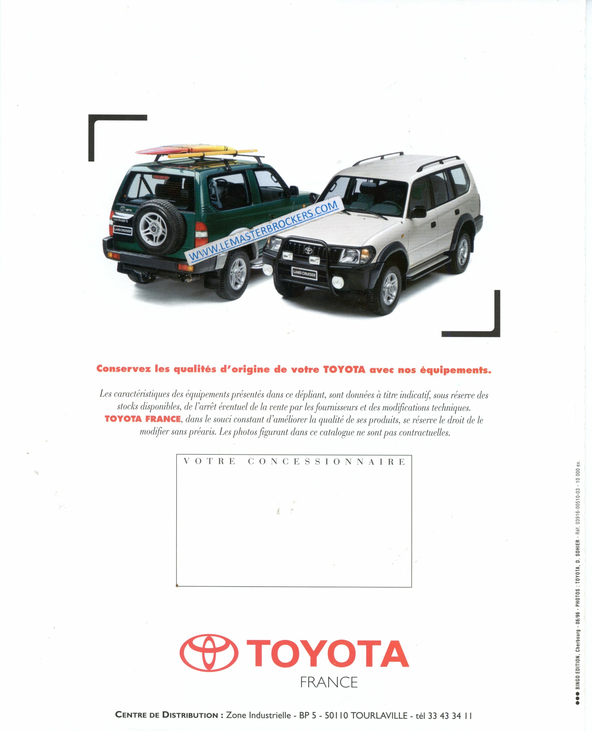 TOYOTA LAND CRUISER EQUIPEMENTS 1996