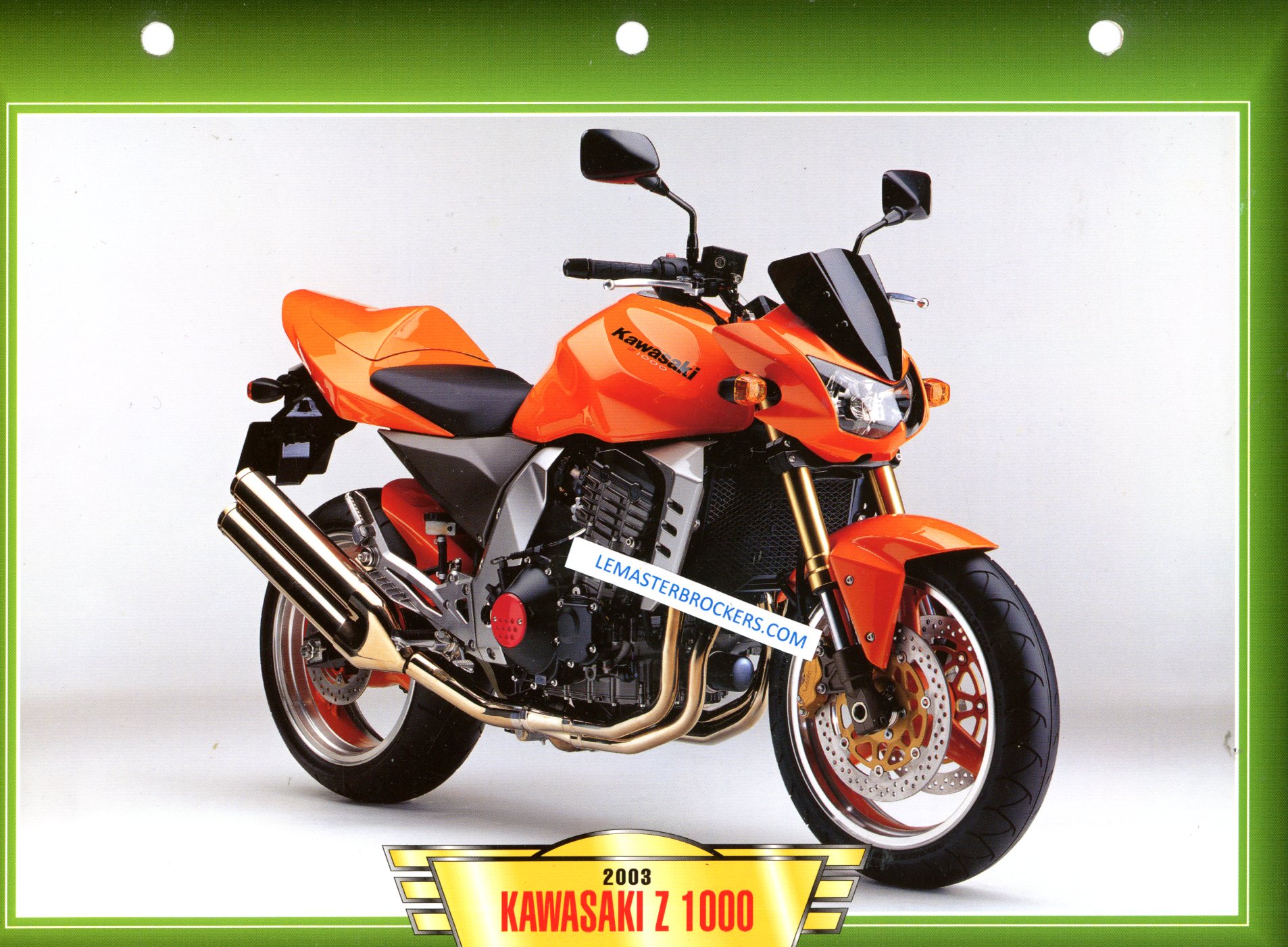 KAWASAKI Z 1000 Z1000 2003 FICHE MOTO COLLECTION