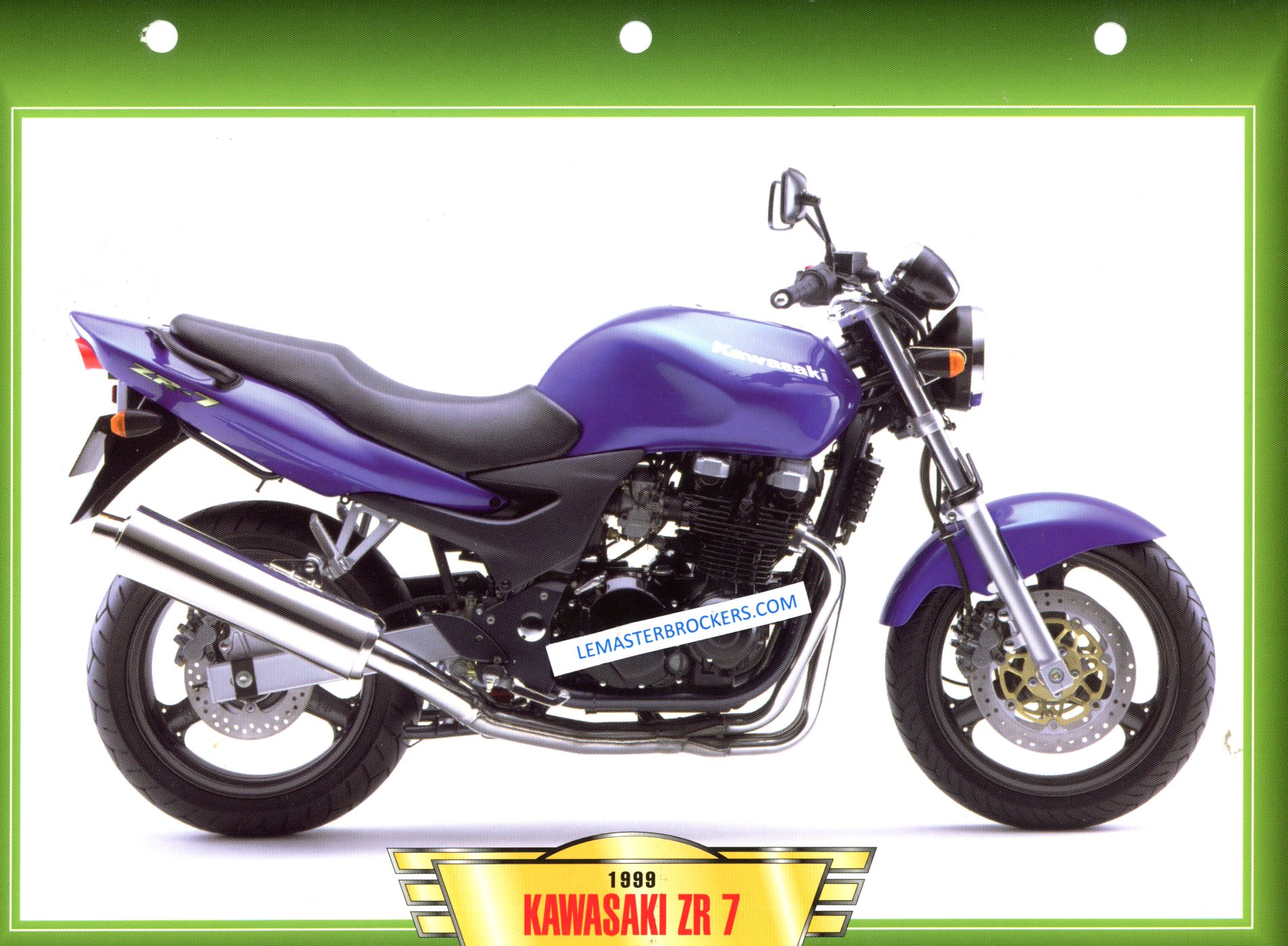 KAWASAKI ZR-7 ZR7 1999 FICHE MOTO COLLECTION