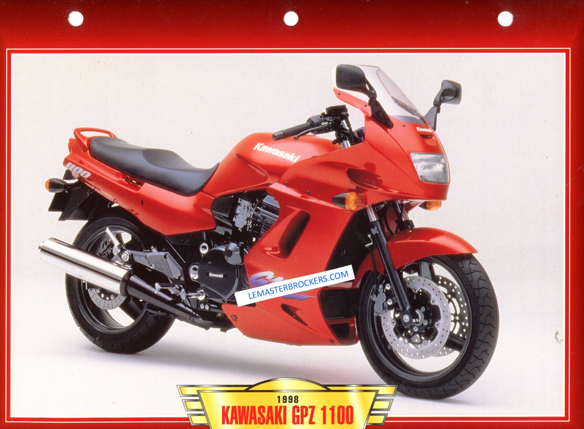 KAWASAKI GPZ 1100 GPZ1100 1998 FICHE MOTO COLLECTION