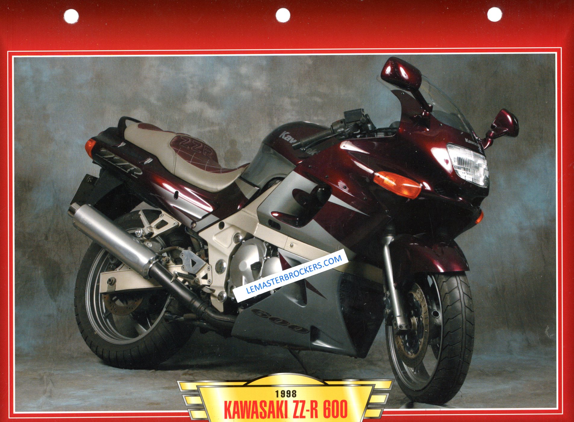 KAWASAKI ZZ-R 600 ZZR600 1998 FICHE MOTO COLLECTION