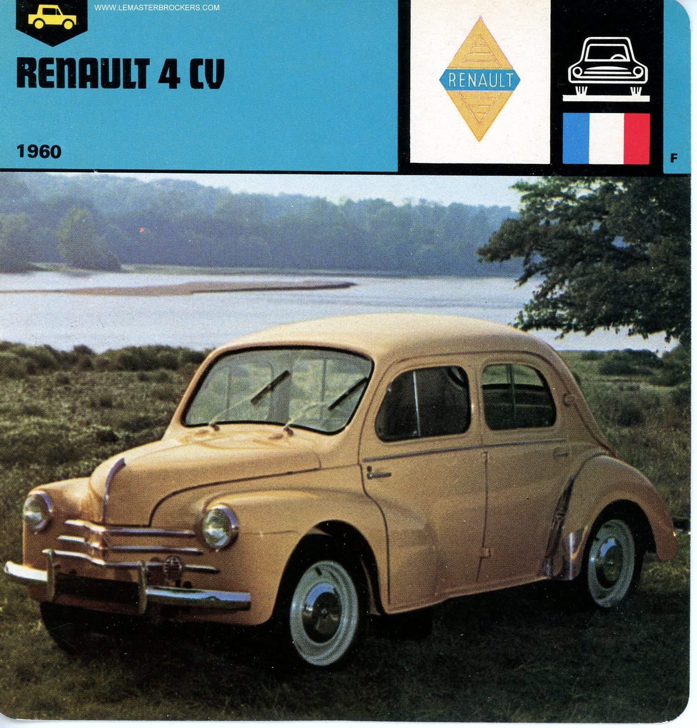 FICHE AUTO RENAULT 4cv 1960
