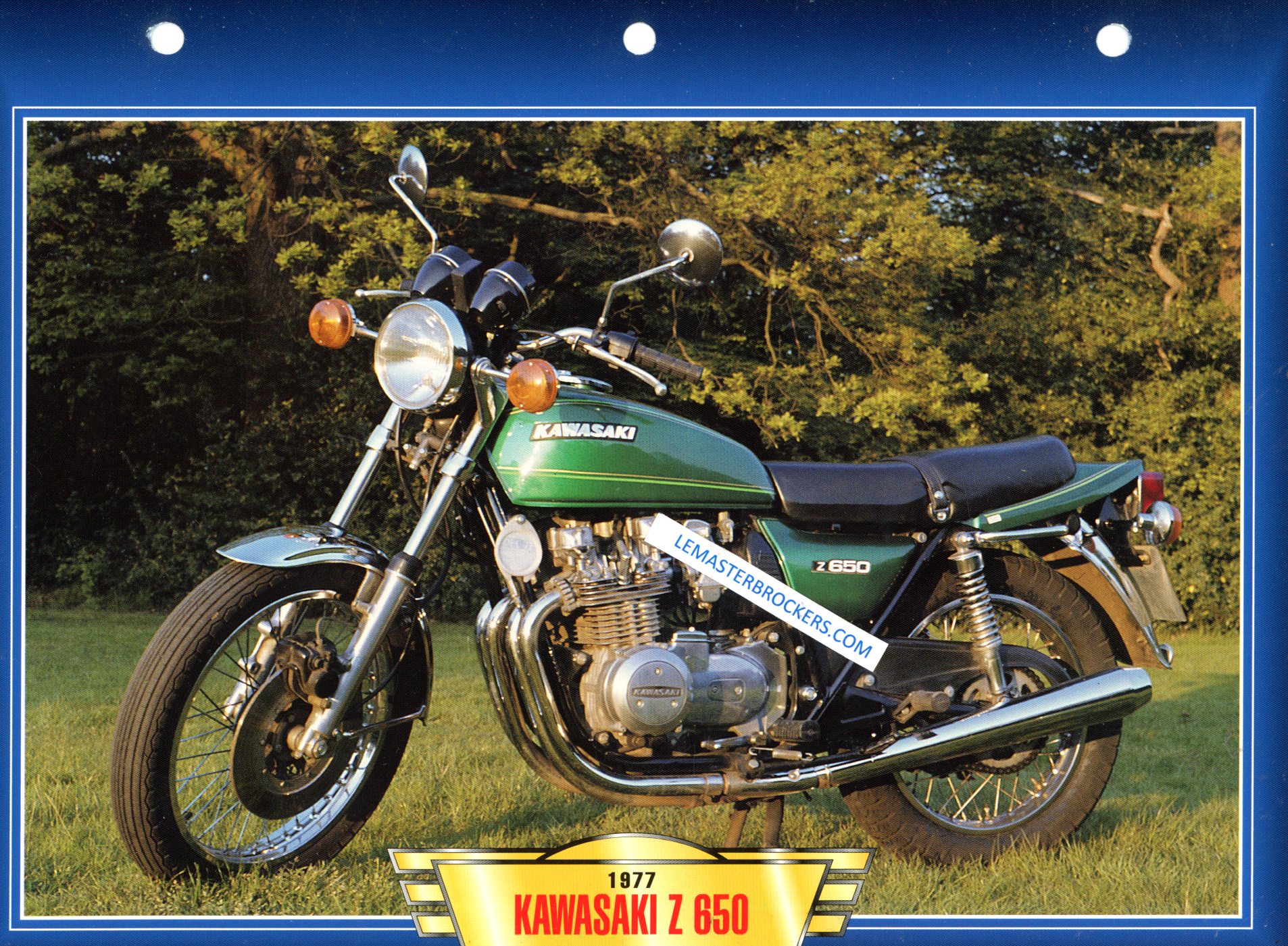 KAWASAKI Z 650 Z650 1977 FICHE MOTO COLLECTION