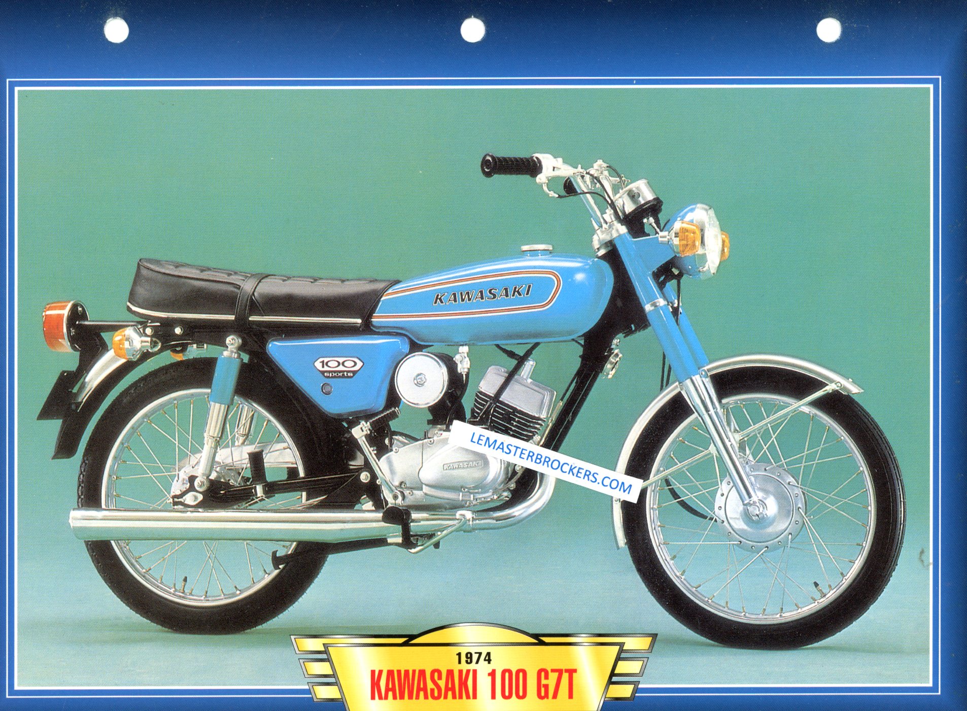 KAWASAKI 100 G7T 1974 FICHE MOTO COLLECTION