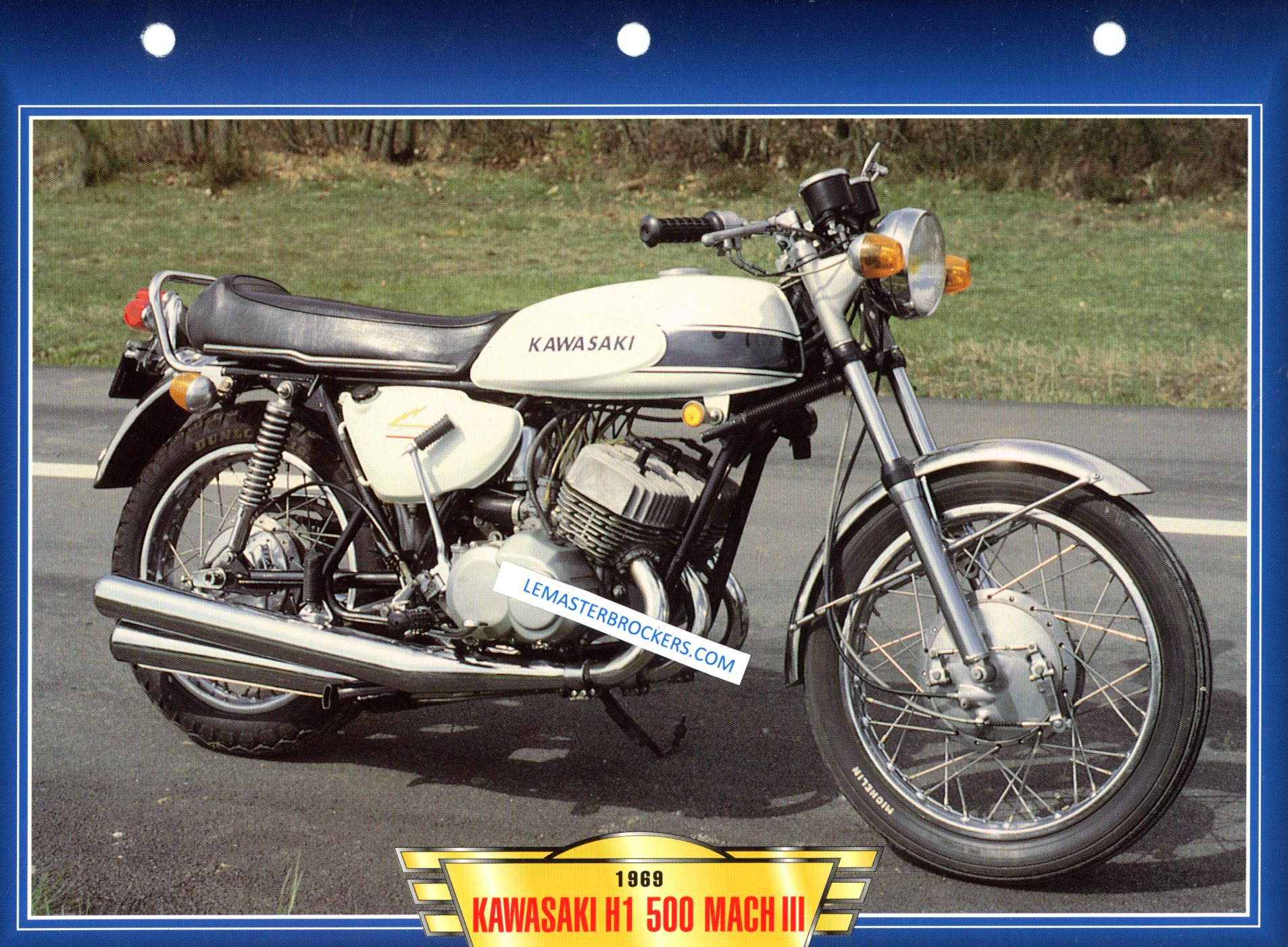 KAWASAKI H1 500 MACH III 1969 FICHE MOTO COLLECTION