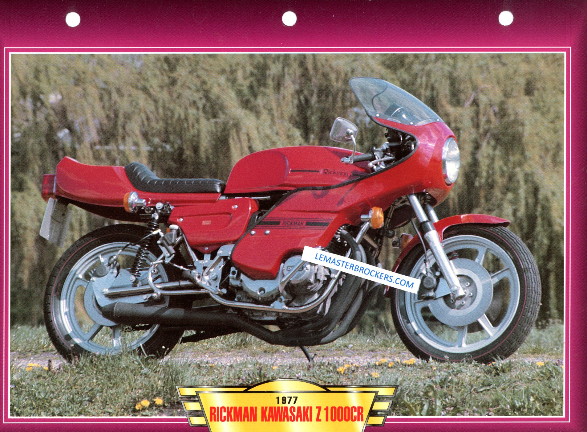 RICKMAN KAWASAKI Z1000 CR 1977 FICHE MOTO COLLECTION
