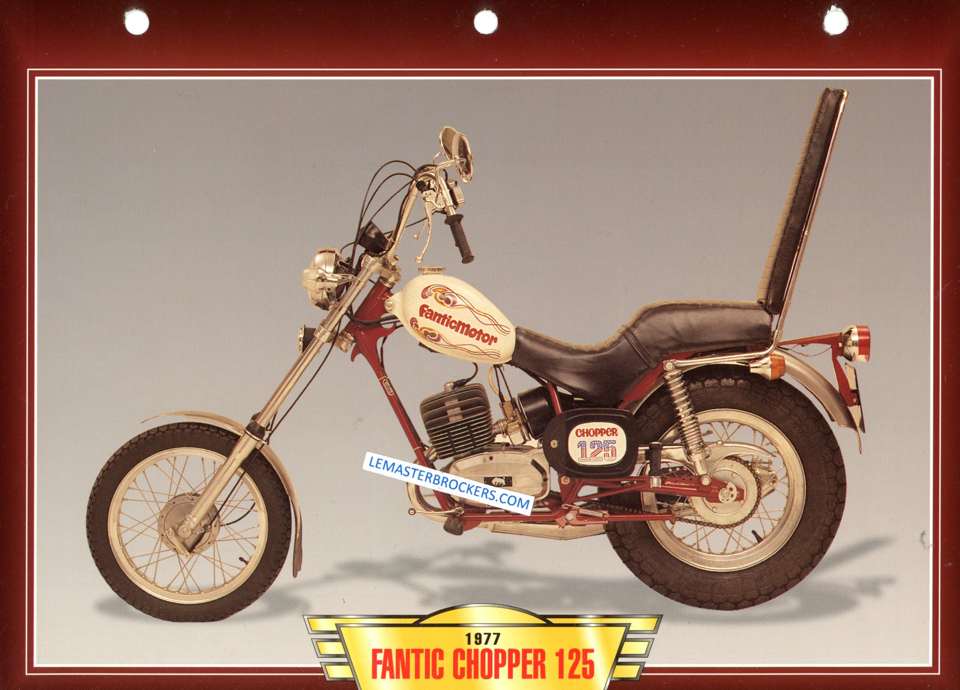 FANTIC CHOPPER 125 1977 FICHE MOTO COLLECTION