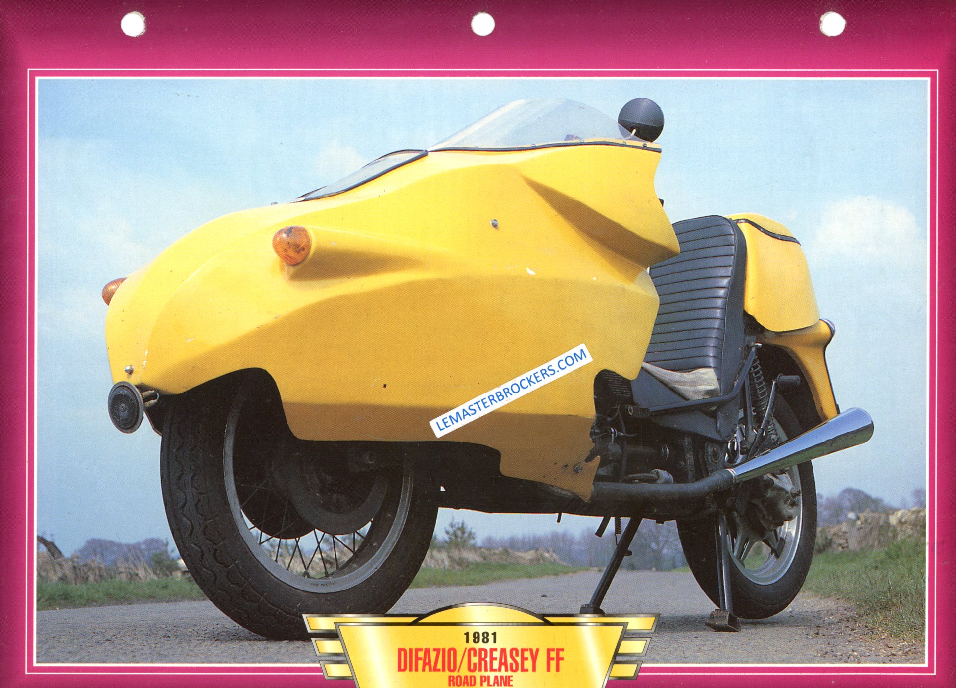 DIFAZIO CREASEY FF ROAD PLANE 1981 FICHE COLLECTION