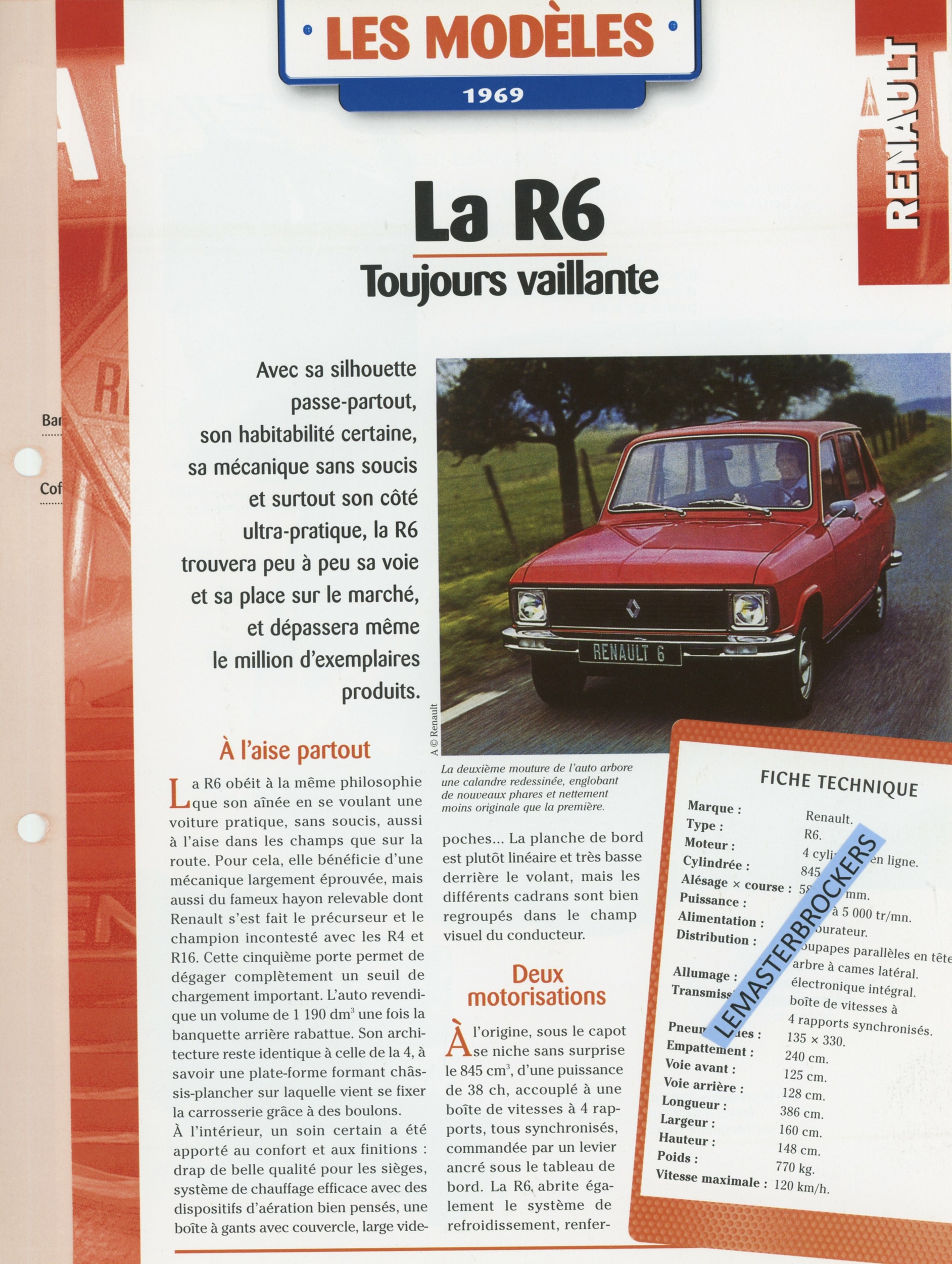 RENAULT-R6-Fiche-auto-lemasterbrockers-cars-card-HACHETTE