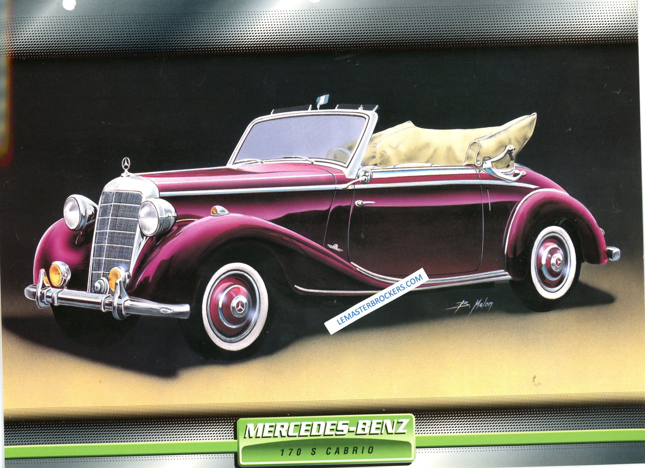 FICHE AUTO MERCEDES 170 S CABRIOLET 170S 1949