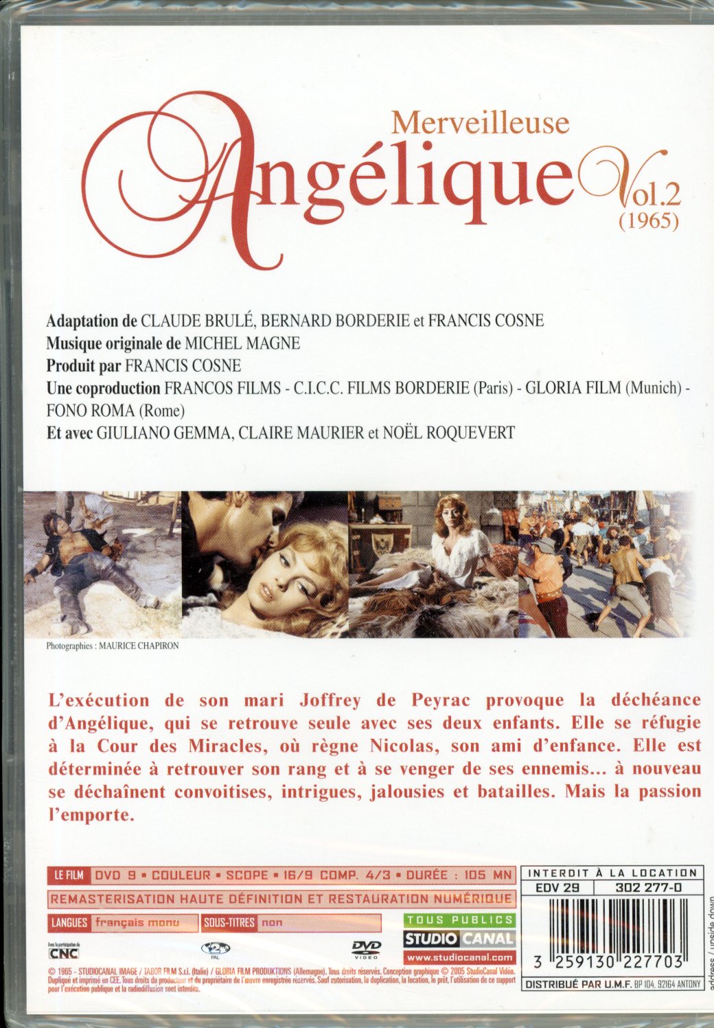 MERVEILLEUSE ANGELIQUE DVD NEUF 3259130227703